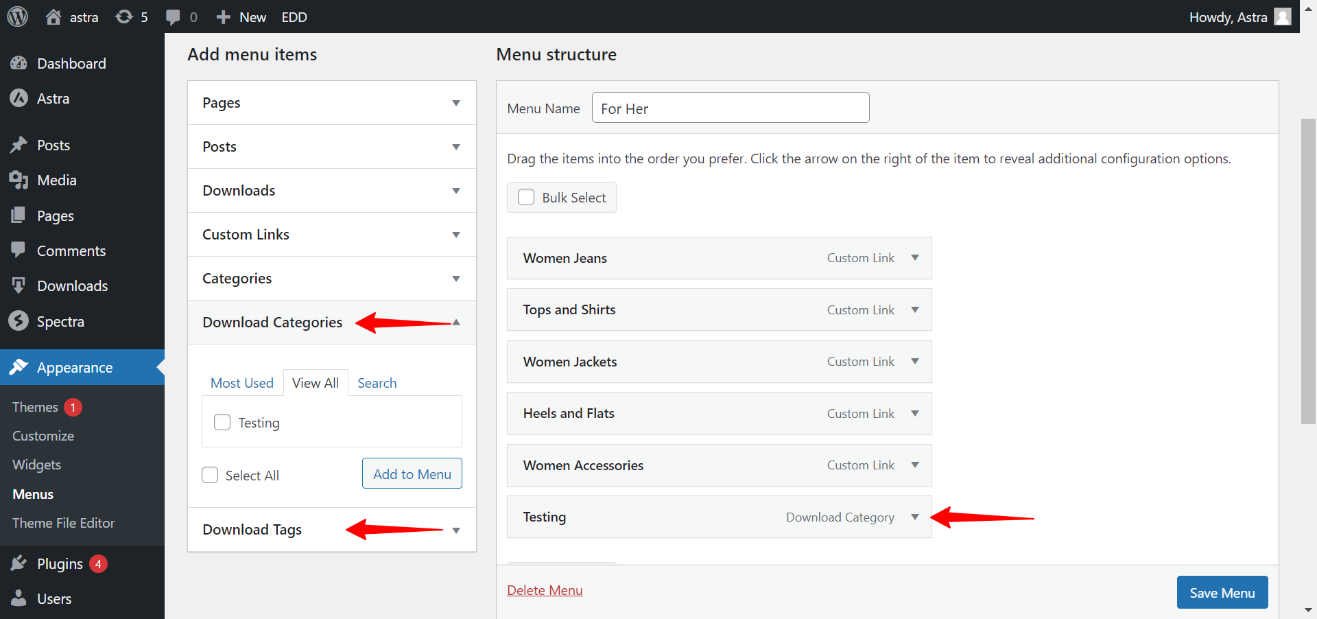 Image [3]-Astra and EDD create a digital download site: menu archiving, shopping cart icons and styling guide