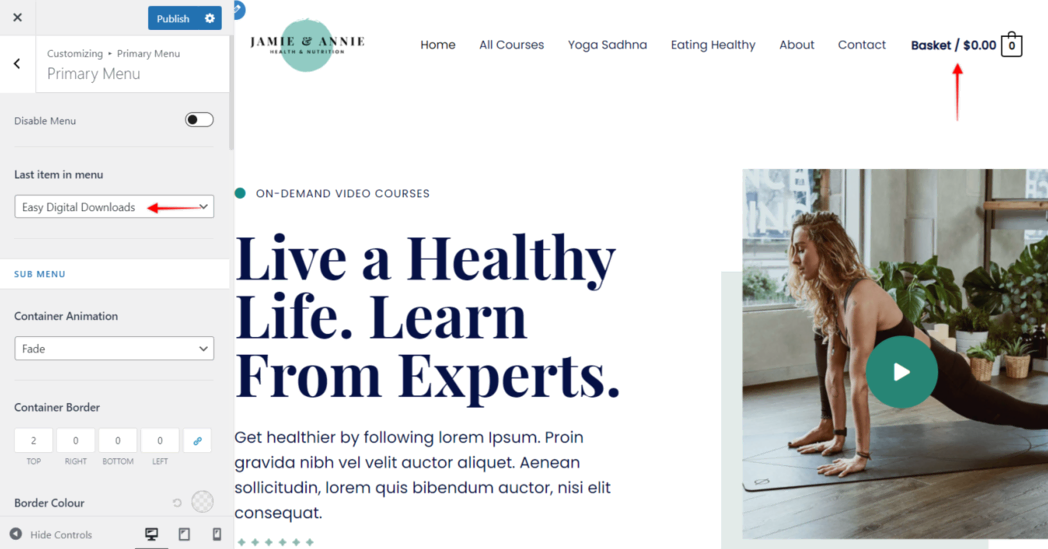 Image [4]-Astra and EDD create a digital download site: menu archive, shopping cart icon and styling guide