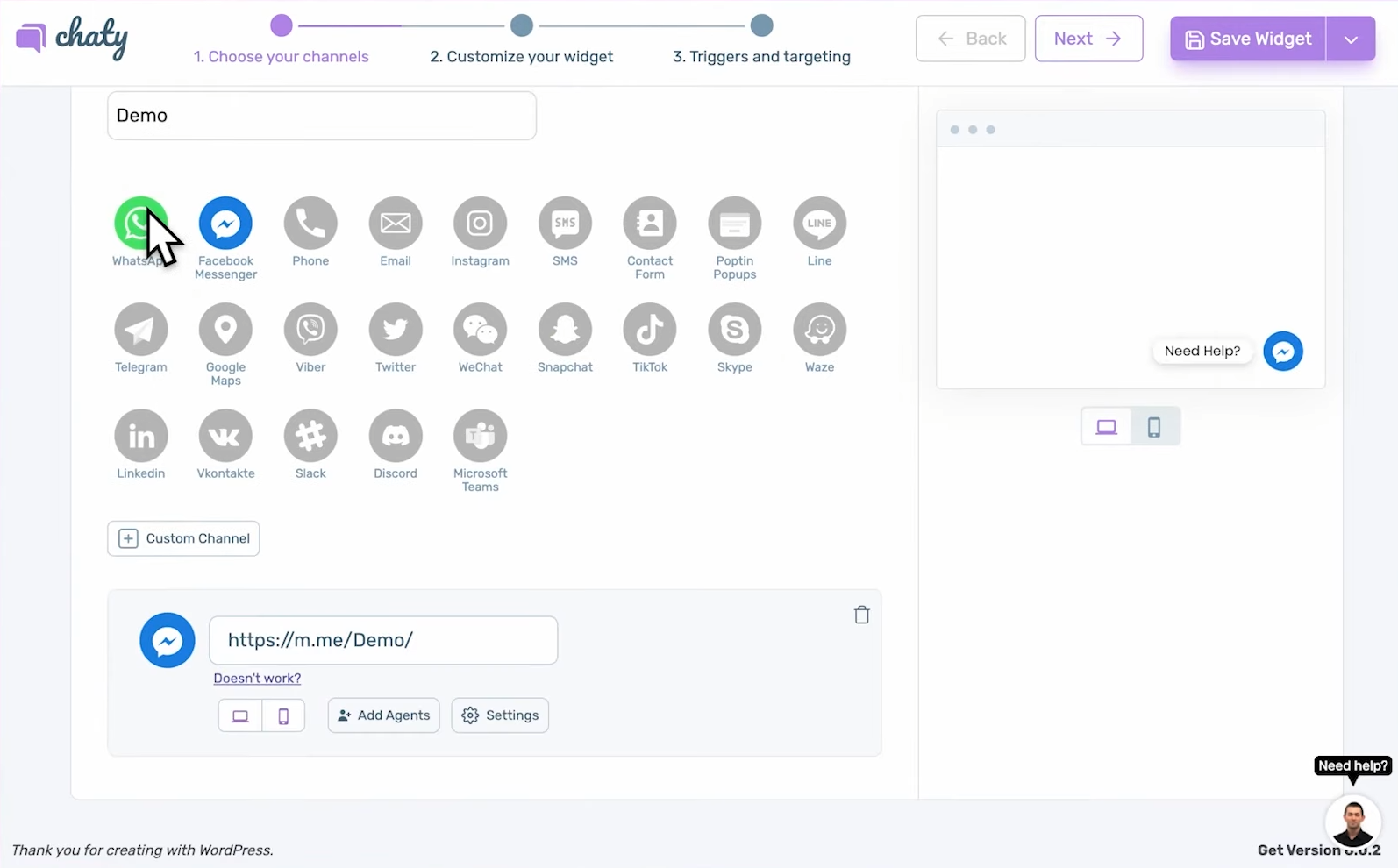 Imagen [4] - ¡Mejorar la interacción con el cliente! Cómo utilizar el plugin Chaty para crear una experiencia de comunicación eficaz