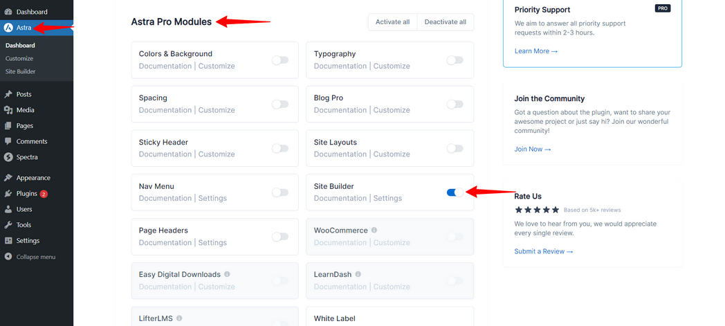 Image [2] - Astra Theme Site Builder: Improving Website Customization Efficiency