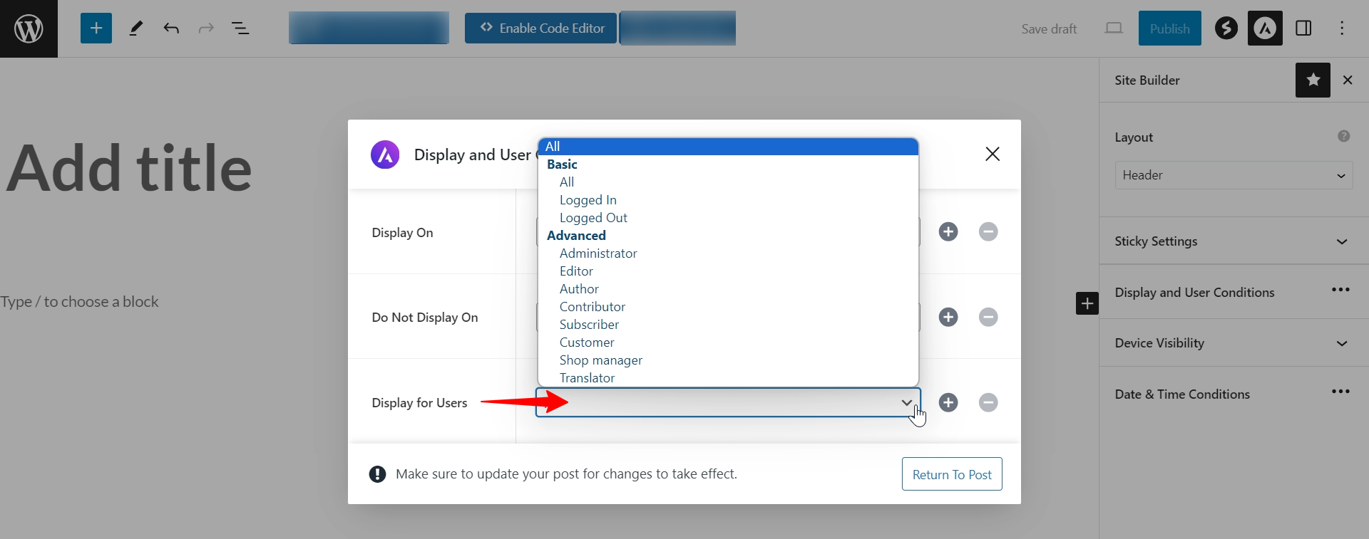 图片[10]-Astra Site Builder 显示设置详解：实现精准内容投放