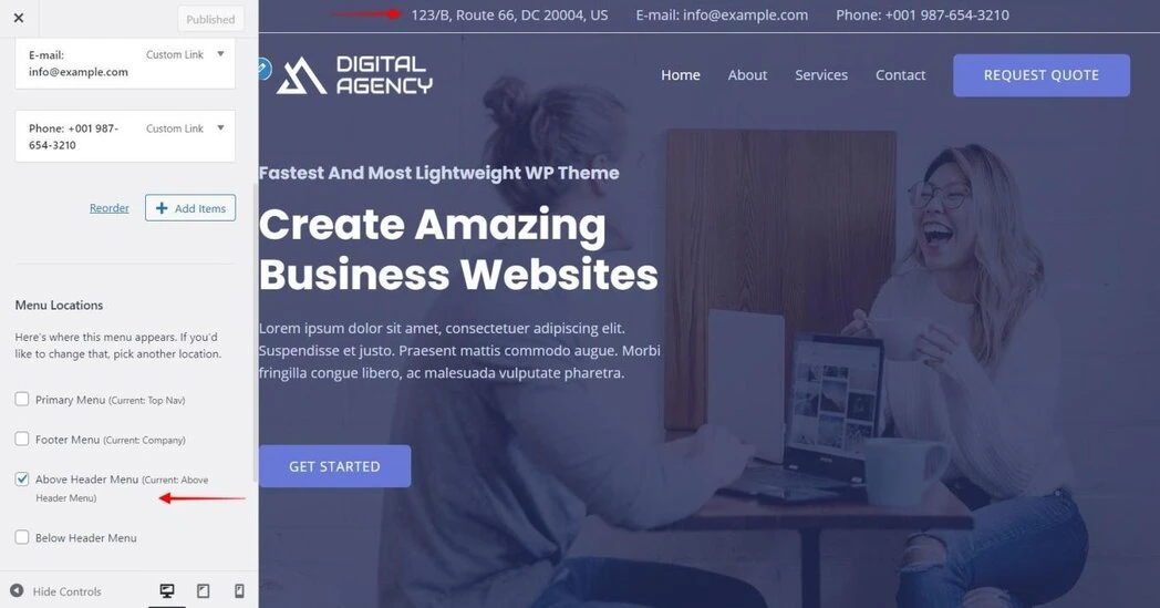 Image [5]- Le module Above Header d'Astra expliqué : Création d'une zone d'affichage d'informations flexible en haut de page