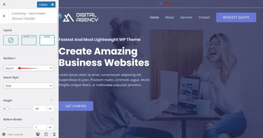 Image [6]- Le module Above Header d'Astra expliqué : Création d'une zone d'affichage d'informations flexible en haut de page