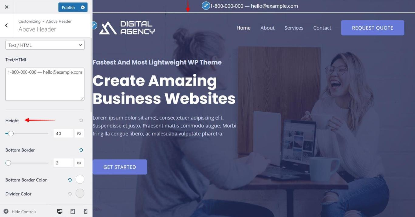 Image [11]-Le module Above Header d'Astra expliqué : Création d'une zone d'affichage d'informations flexible en haut de page
