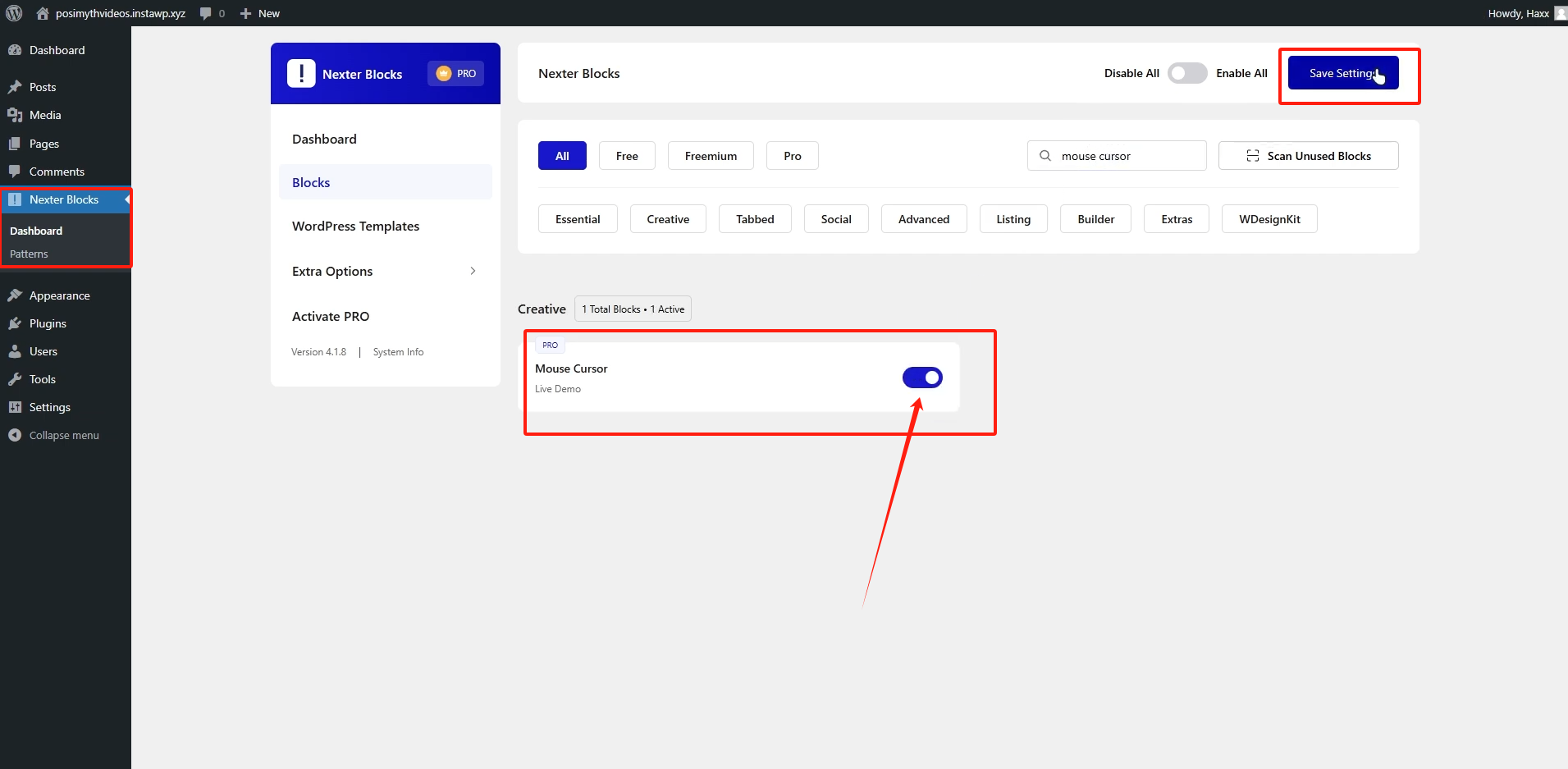 图片[3]-WordPress教程：用Nexter Blocks为你的网站添加个性化鼠标指针