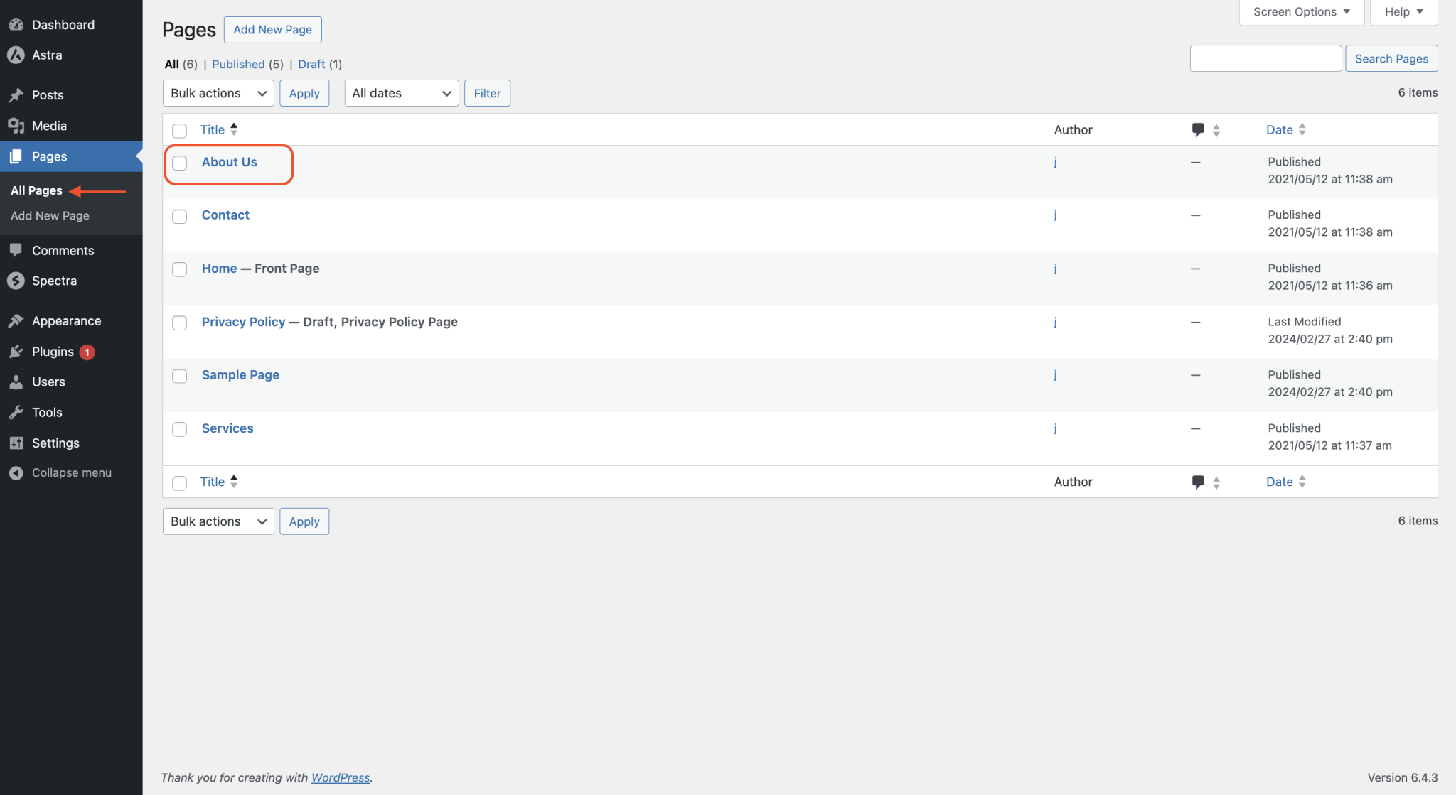 Imagen[3]-WordPress Astra tema para ocultar los títulos de página de dos maneras