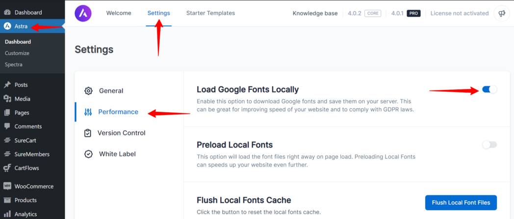 图片[2]-如何在 Astra 主题中启用并自托管 Google 字体