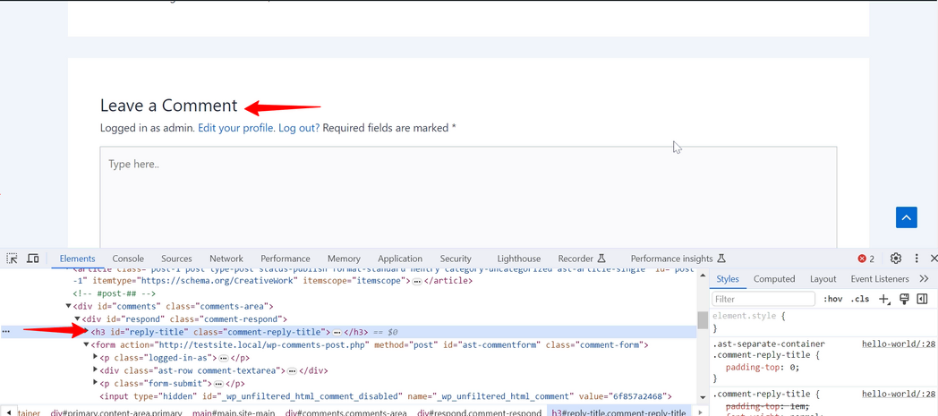 图片[2]-如何在 Astra 主题中更改“留下评论”标题标签