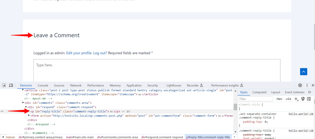 图片[4]-如何在 Astra 主题中更改“留下评论”标题标签