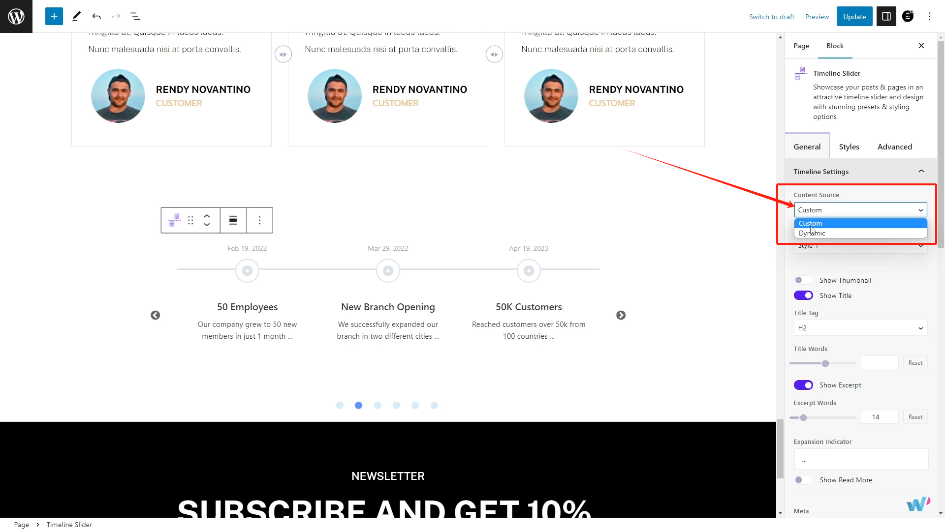 图片[7]-如何使用 Essential Blocks 的时间线滑块提升网站故事的讲述