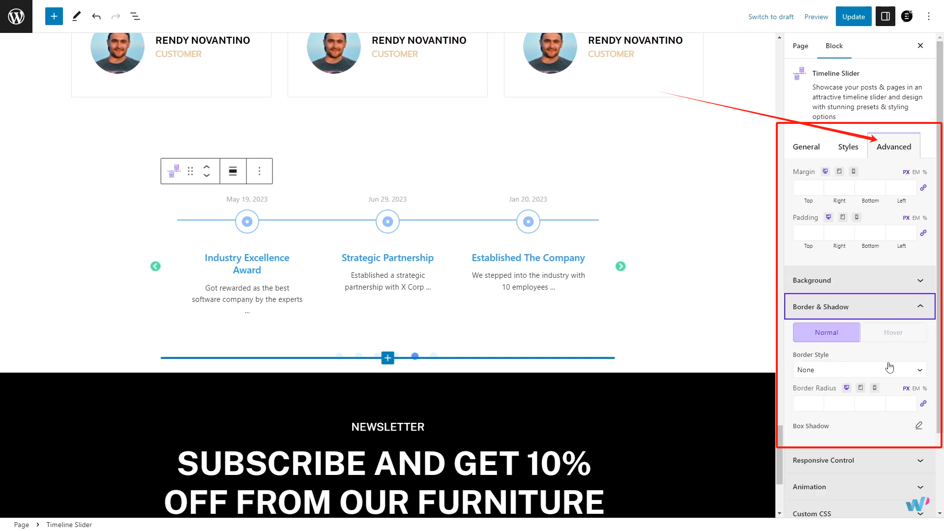 图片[13]-如何使用 Essential Blocks 的时间线滑块提升网站故事的讲述
