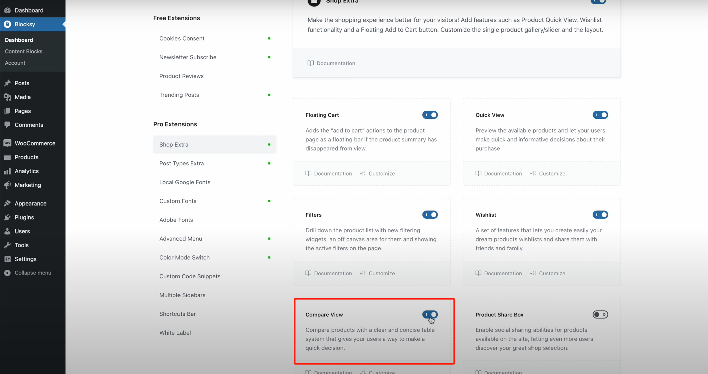 Imagen [3] - Cómo mejorar la eficiencia de un sitio web de comercio electrónico con la función de comparación de productos en Blocksy 2