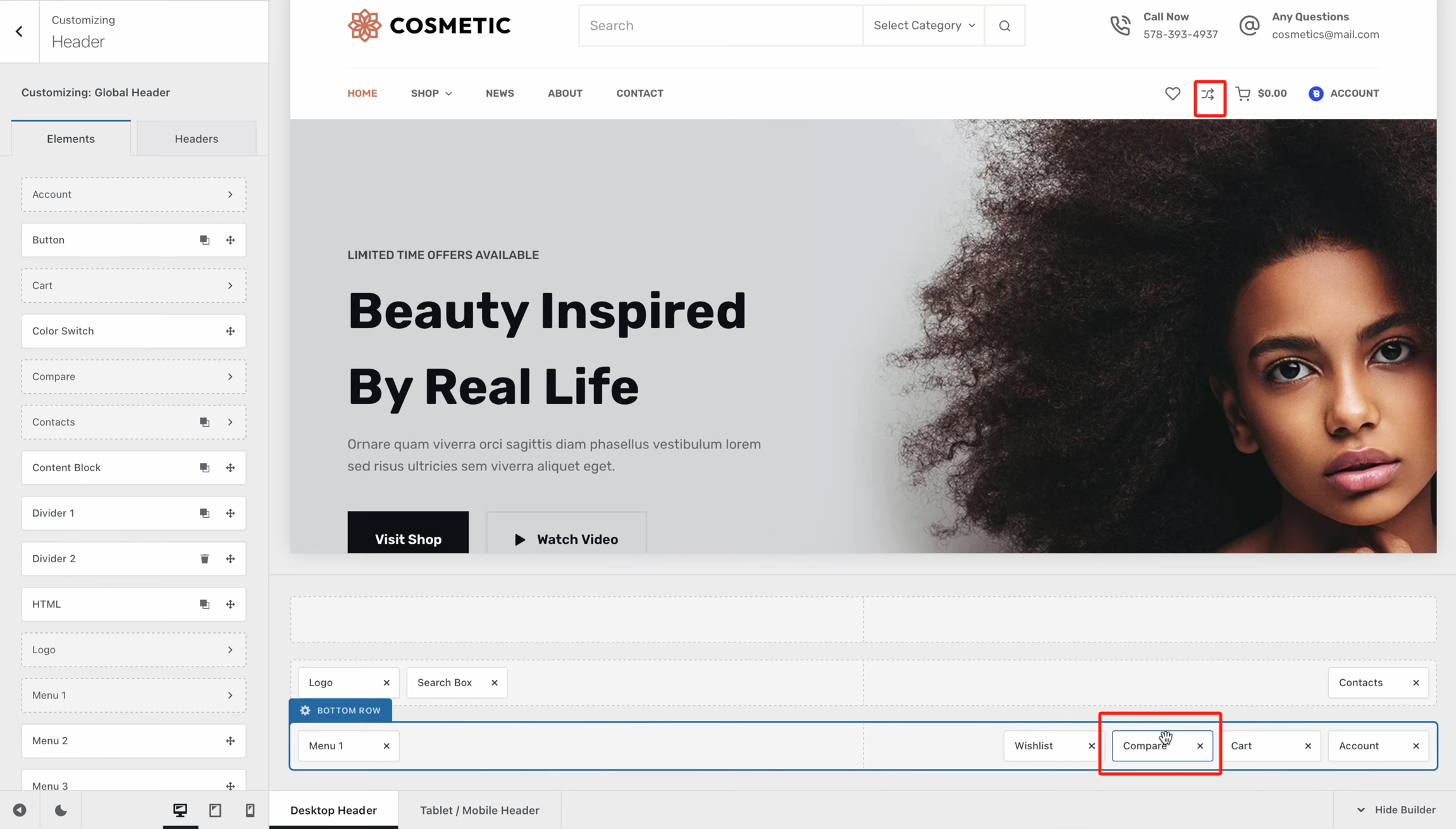 Imagen [4] - Cómo mejorar la eficacia de un sitio web de comercio electrónico con la función de comparación de productos en Blocksy 2