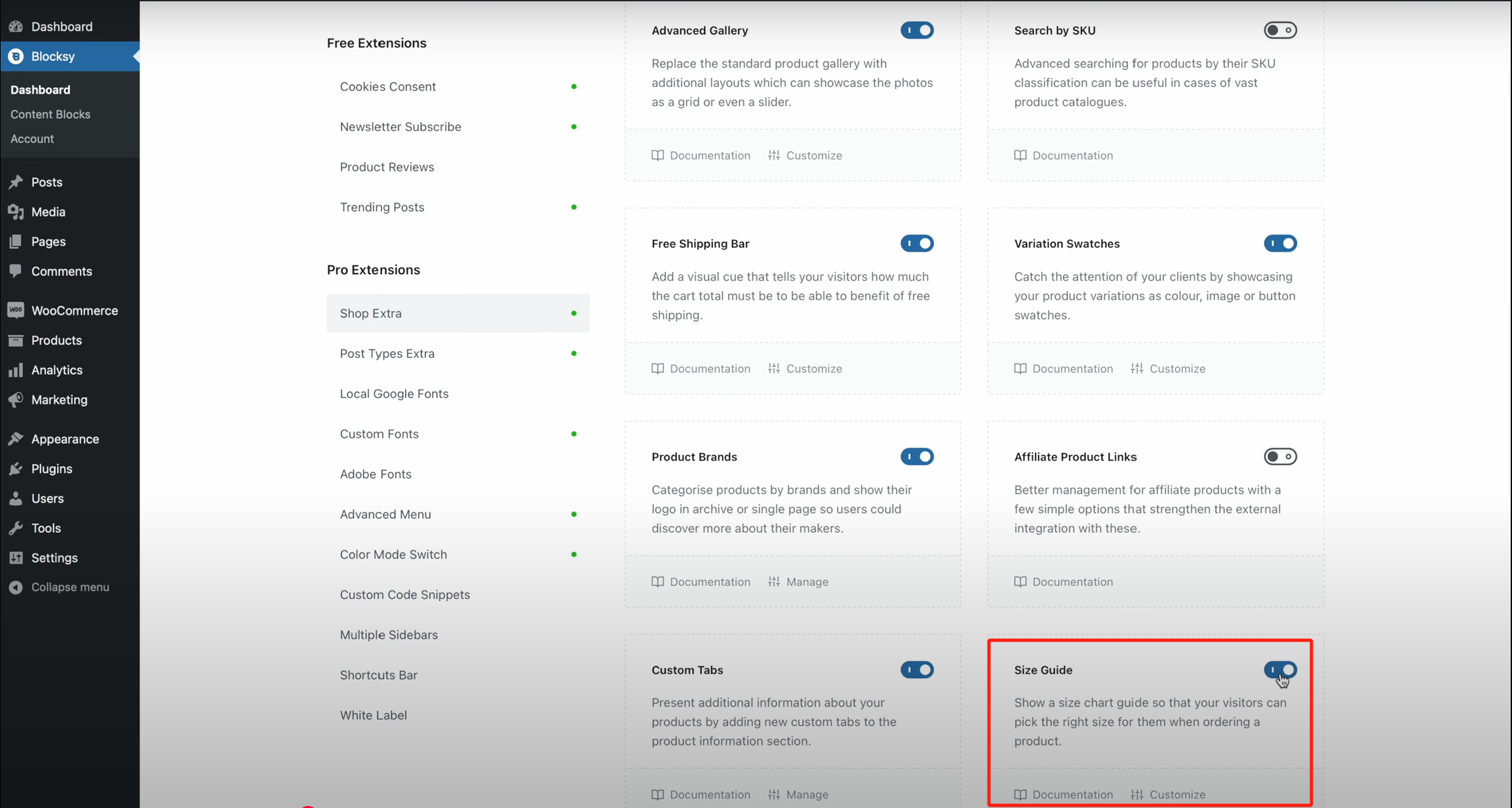 图片[3]-如何在 Blocksy 2 中启用和配置产品尺寸指南功能