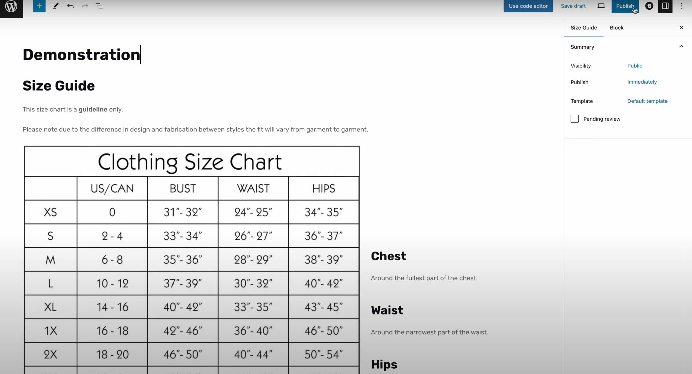 图片[9]-如何在 Blocksy 2 中启用和配置产品尺寸指南功能