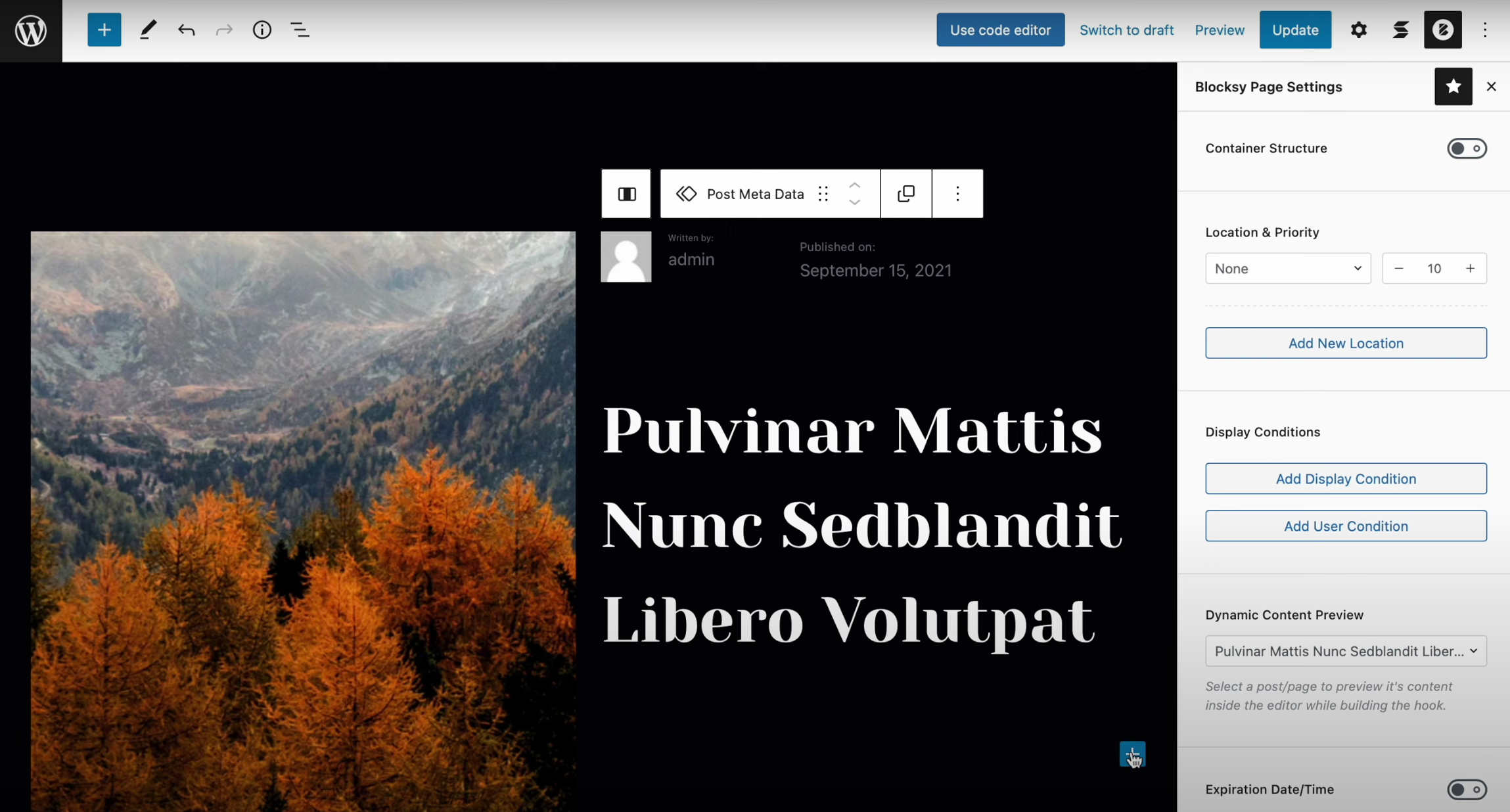 Image [11]-Tutoriel Blocksy : Utiliser les blocs de contenu pour personnaliser les blocs héros et remplacer les modèles d'articles