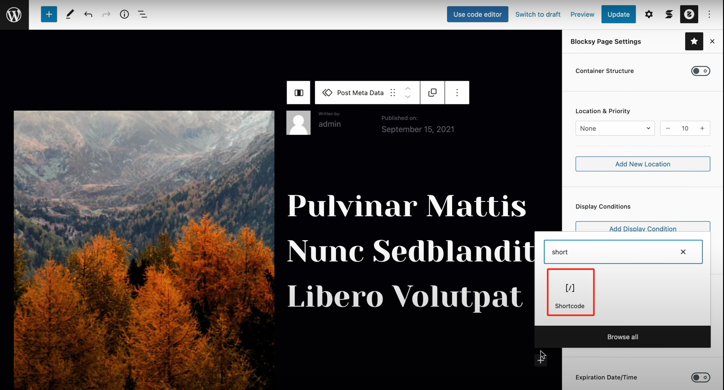 Image [12]-Tutoriel Blocksy : Utiliser les blocs de contenu pour personnaliser les blocs héros et remplacer les modèles d'articles