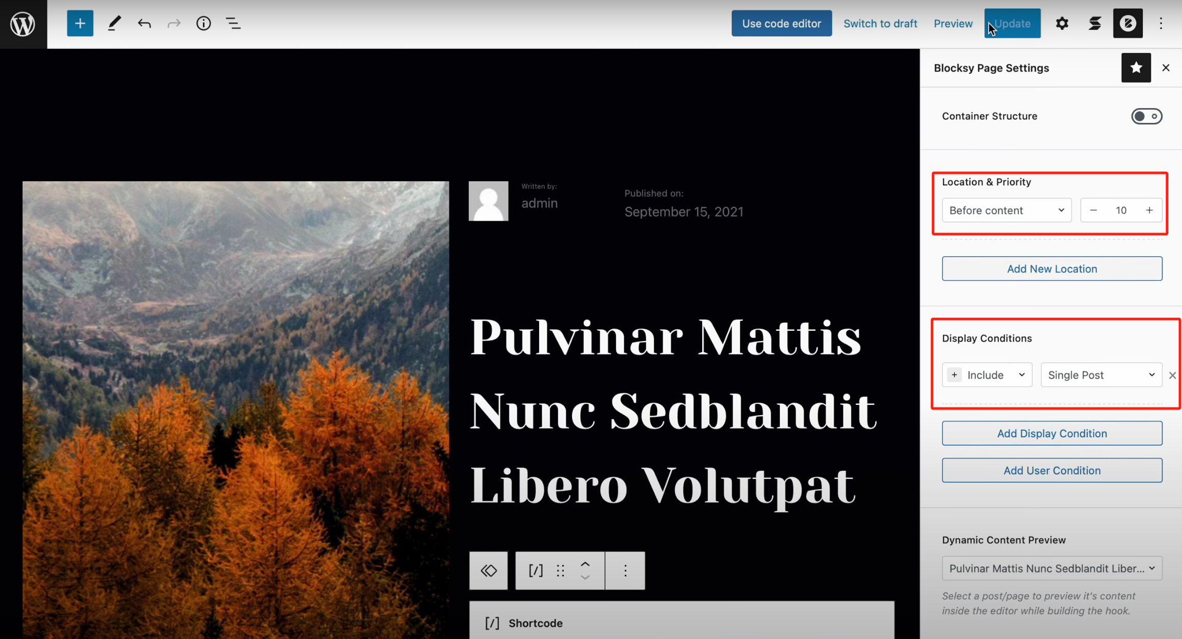 Image [14]-Tutoriel Blocksy : Utiliser les blocs de contenu pour personnaliser les blocs héros et remplacer les modèles d'articles