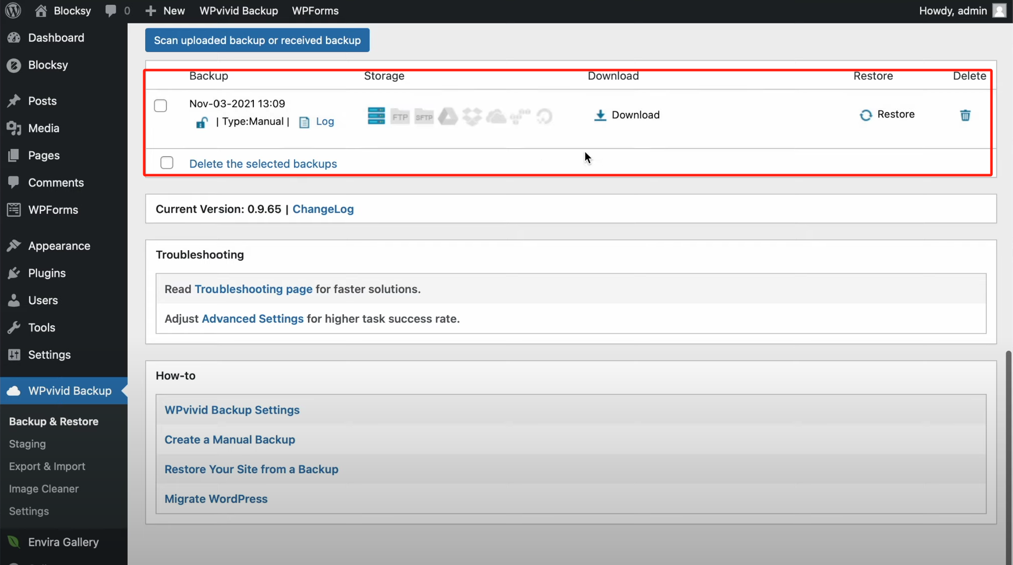 画像[5]-WordPressウェブサイトのバックアップとリストアガイド：WPvividプラグインでワンクリックスナップショット