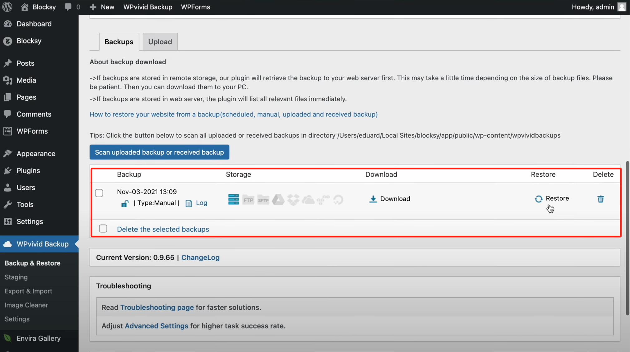 画像[9]-WordPressウェブサイトのバックアップとリストアガイド：WPvividプラグインでワンクリックスナップショット