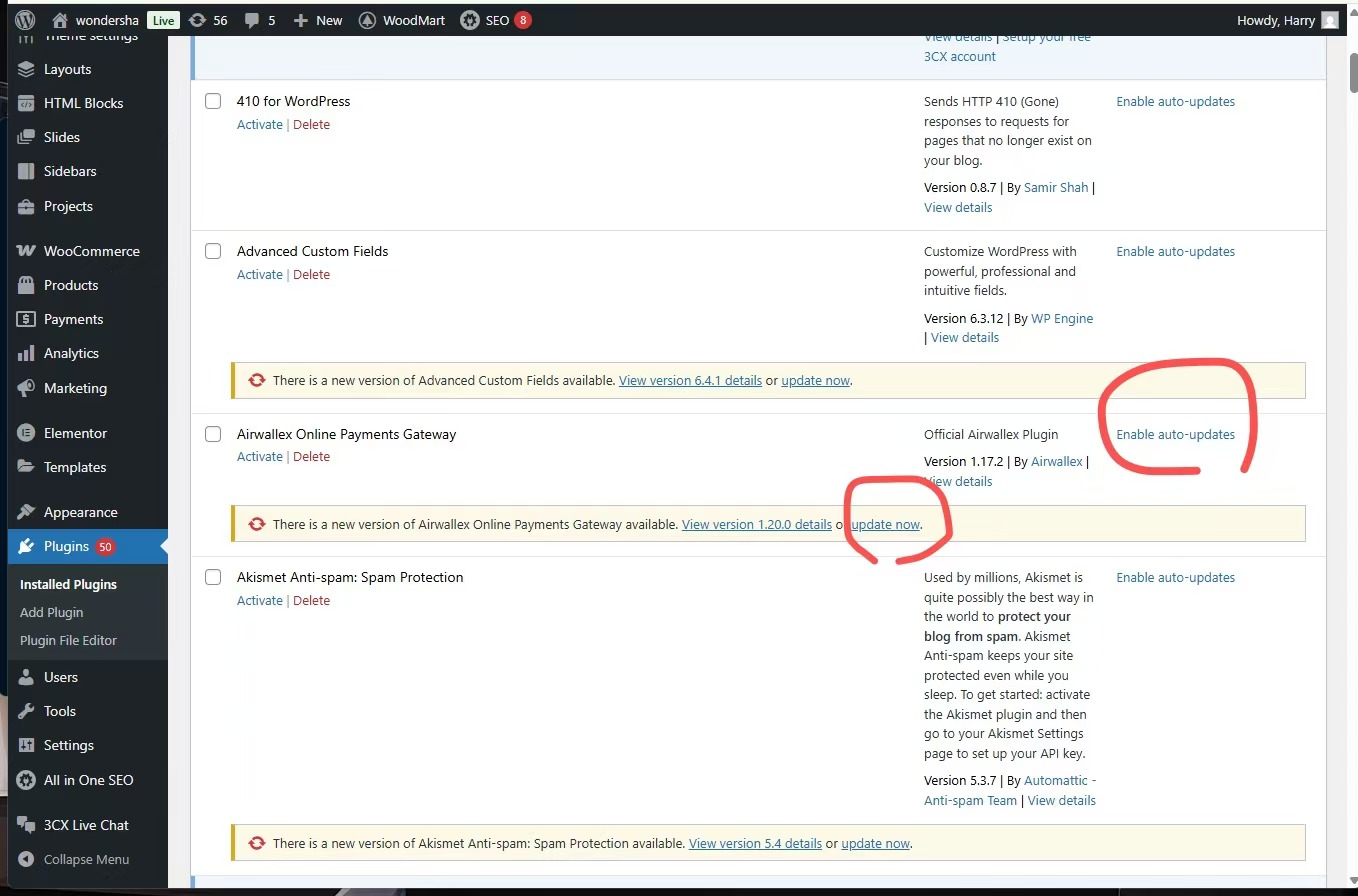 画像[6] - 消えたWordPressのプラグインバーを復元するには？