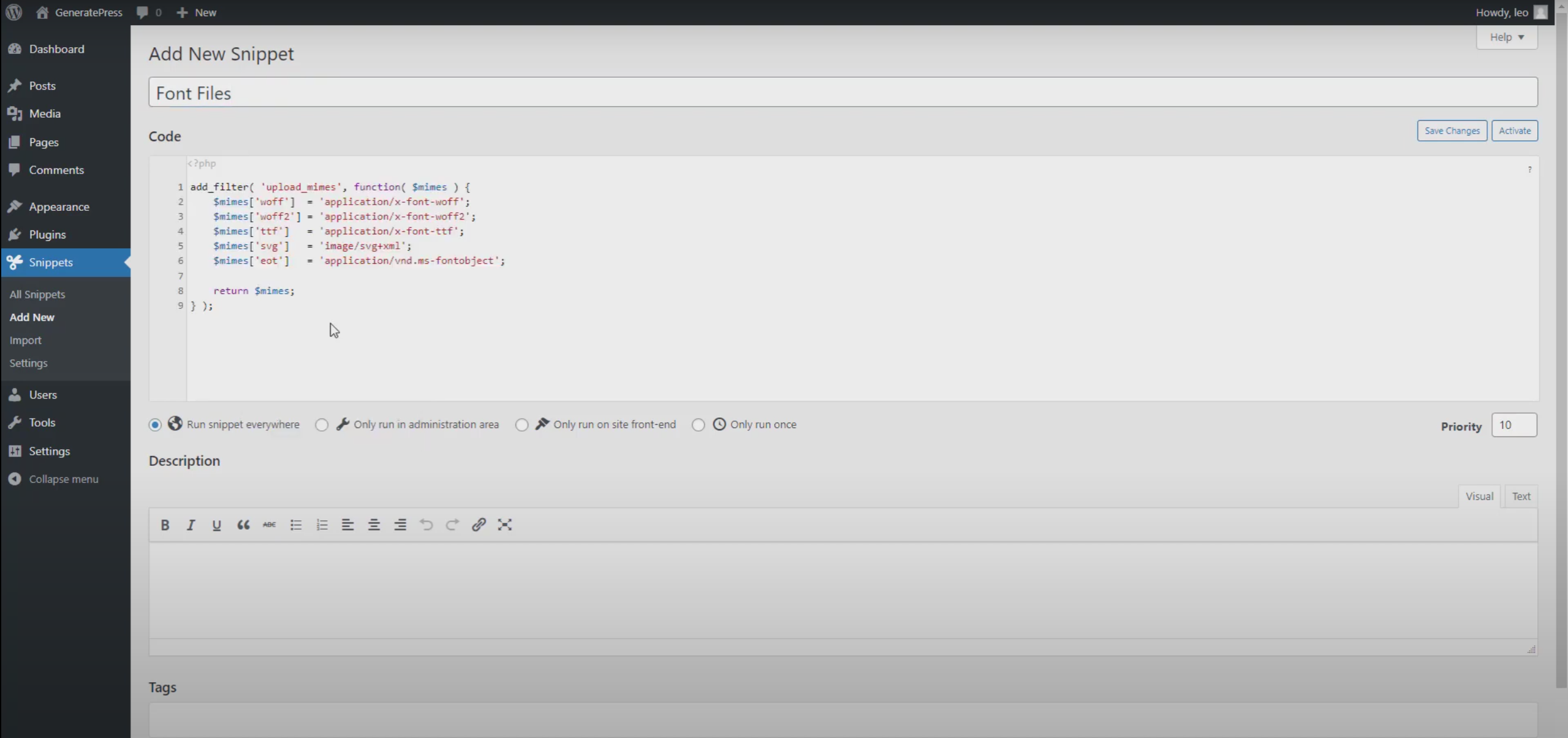 Imagen [6] - Tutorial completo sobre el alojamiento local de fuentes en GeneratePress Theme: Mejora de la velocidad de carga y protección de la privacidad