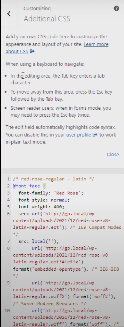 Imagen [11] - Tutorial completo sobre el alojamiento local de fuentes en el tema GeneratePress: mejora de la velocidad de carga y protección de la privacidad