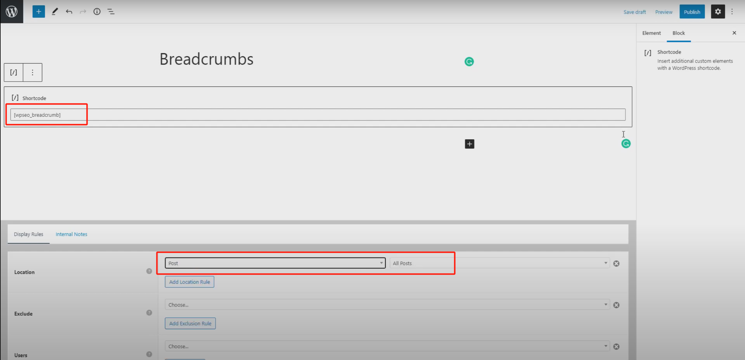 Image [6] - Tutoriel pour ajouter un fil d'Ariane à la navigation avec GeneratePress et GenerateBlocks