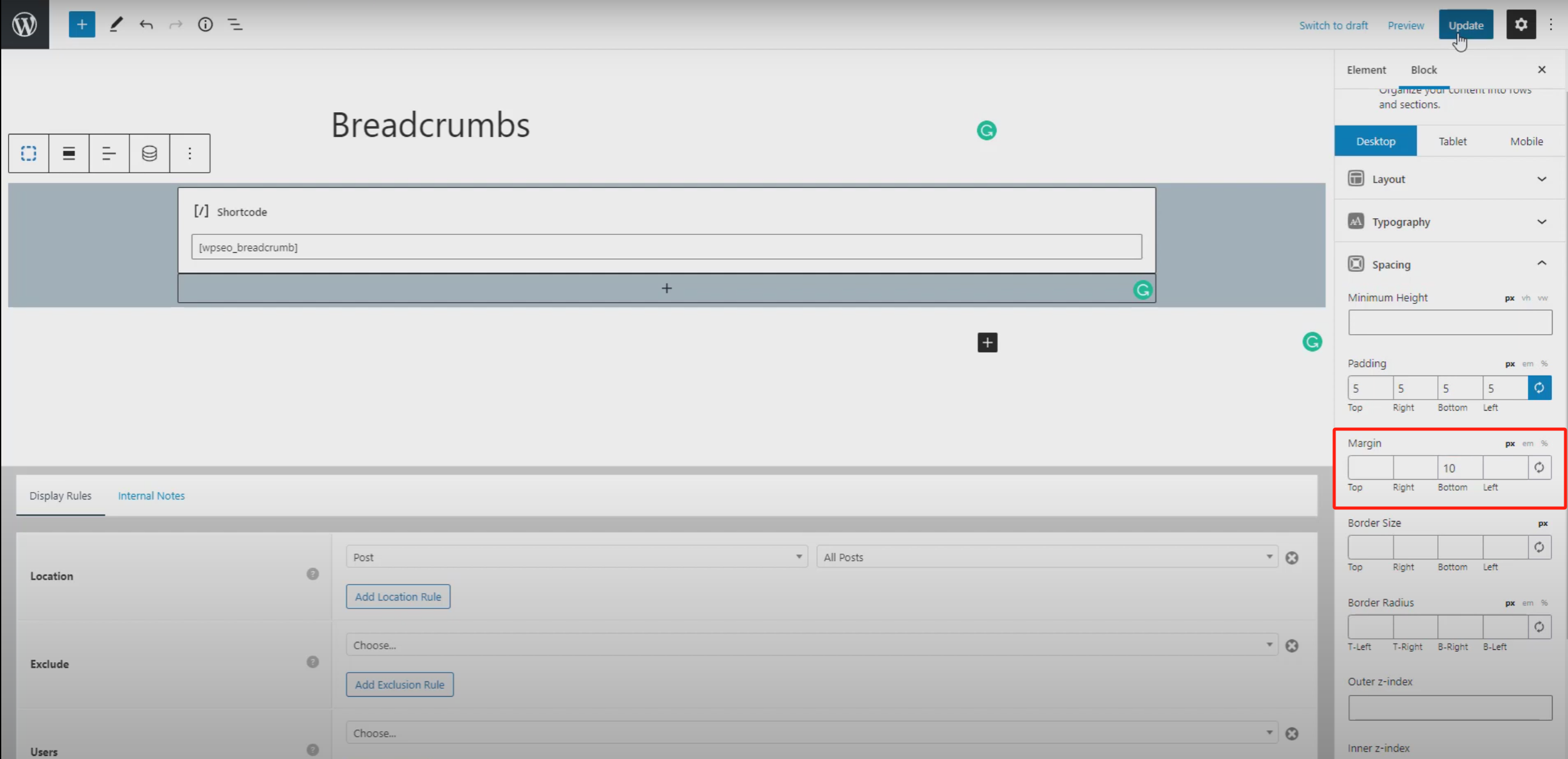 Image [10] - Tutoriel pour ajouter un fil d'Ariane à la navigation avec GeneratePress et GenerateBlocks