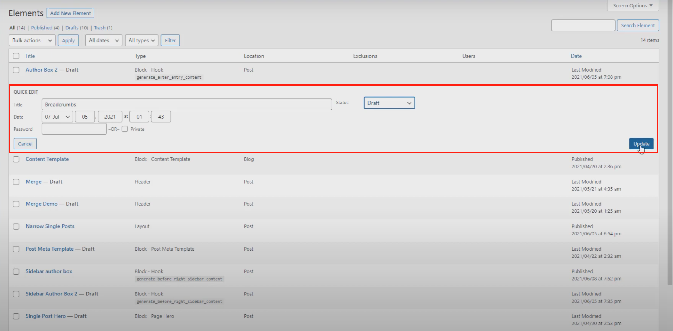 Image [12] - Tutoriel simple pour ajouter un fil d'Ariane à la navigation avec GeneratePress et GenerateBlocks