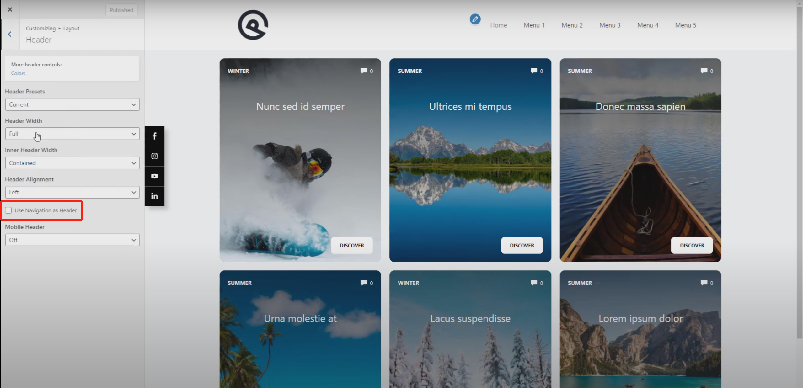 图片[3]-GeneratePress 实现 Logo 居中与两侧菜单均衡分布的导航栏设置教程