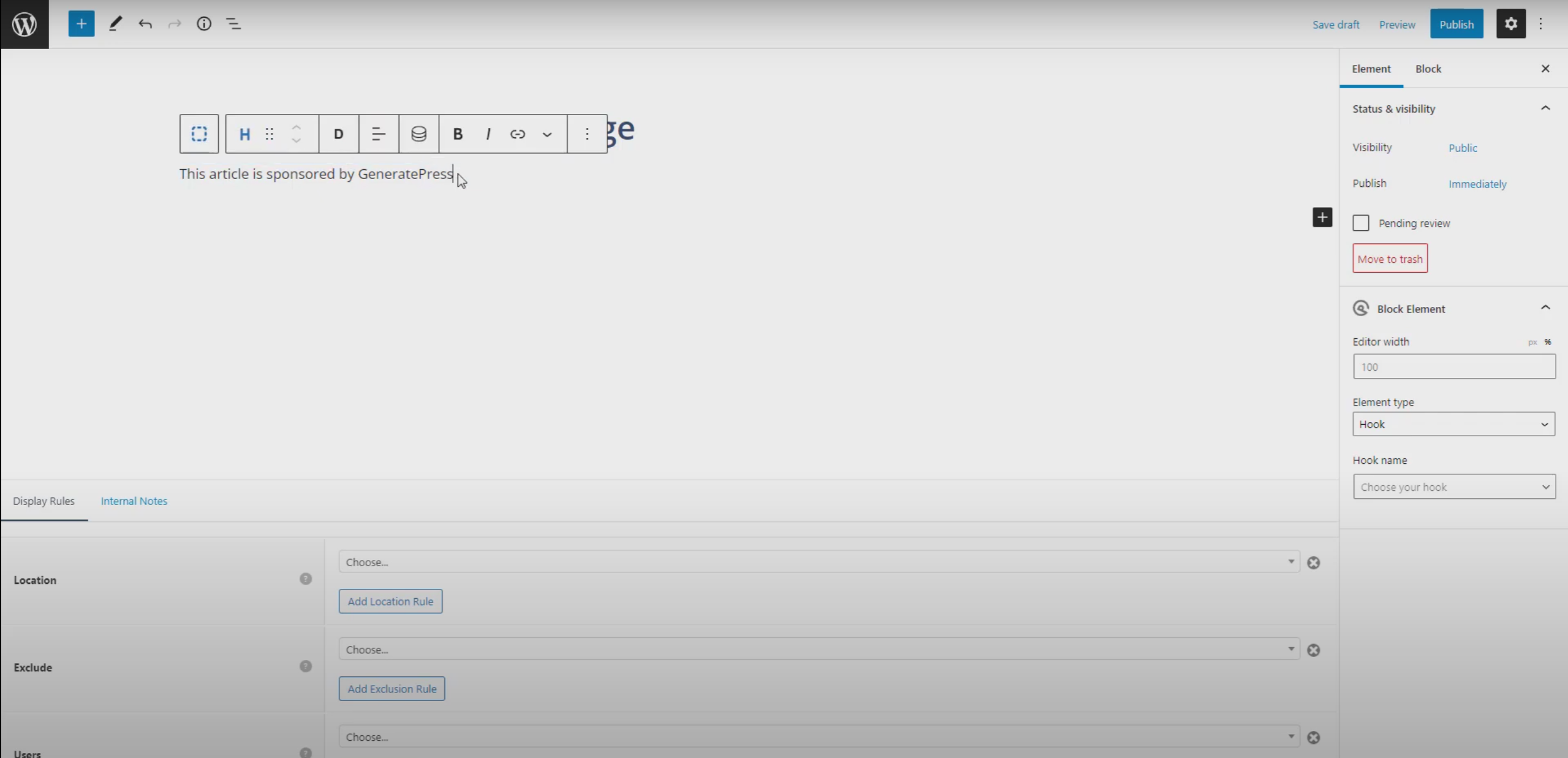 Imagen [5] - Guía completa para añadir mensajes de marketing de afiliación con GeneratePress en WordPress