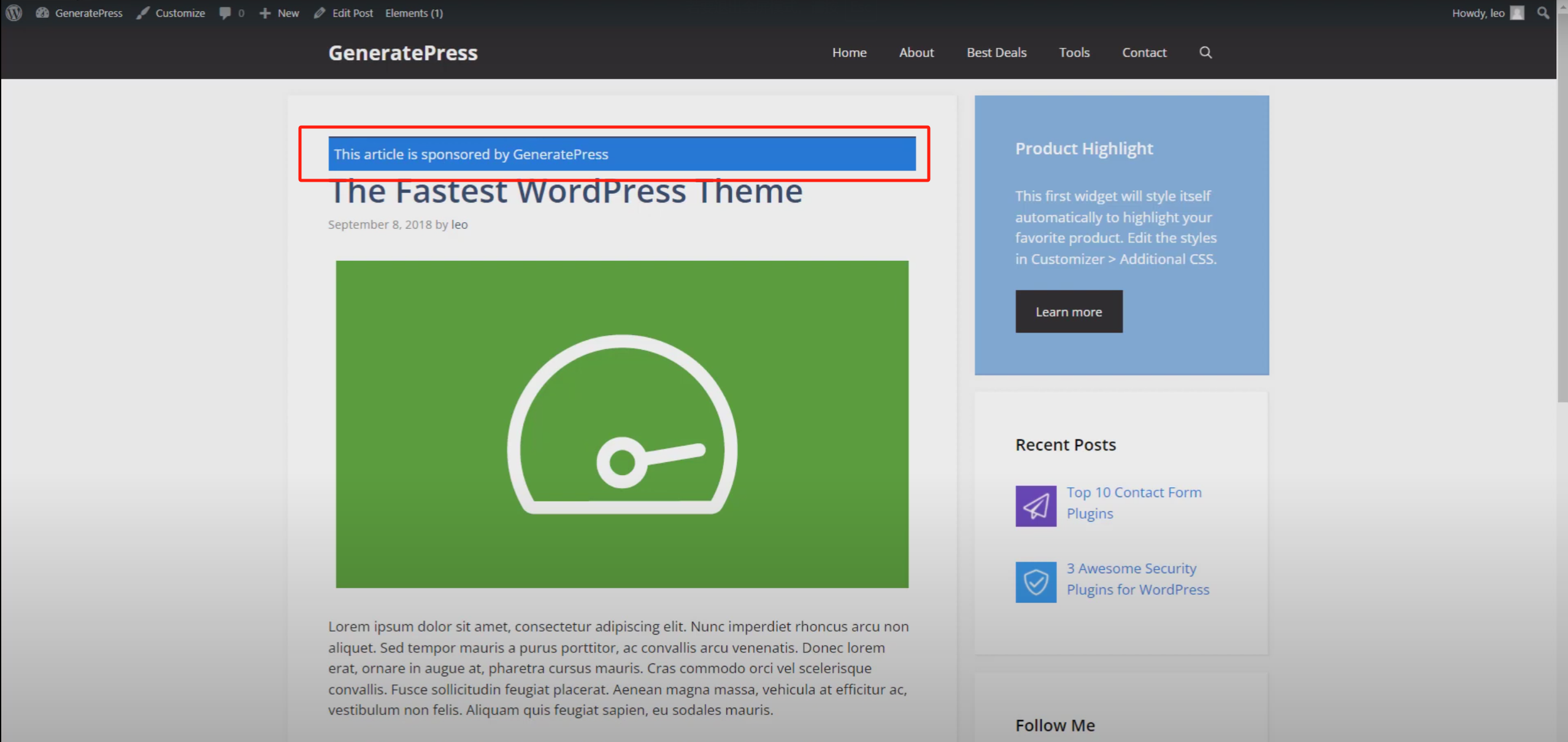 Imagen [10] - Guía completa para añadir mensajes de marketing de afiliación en WordPress con GeneratePress