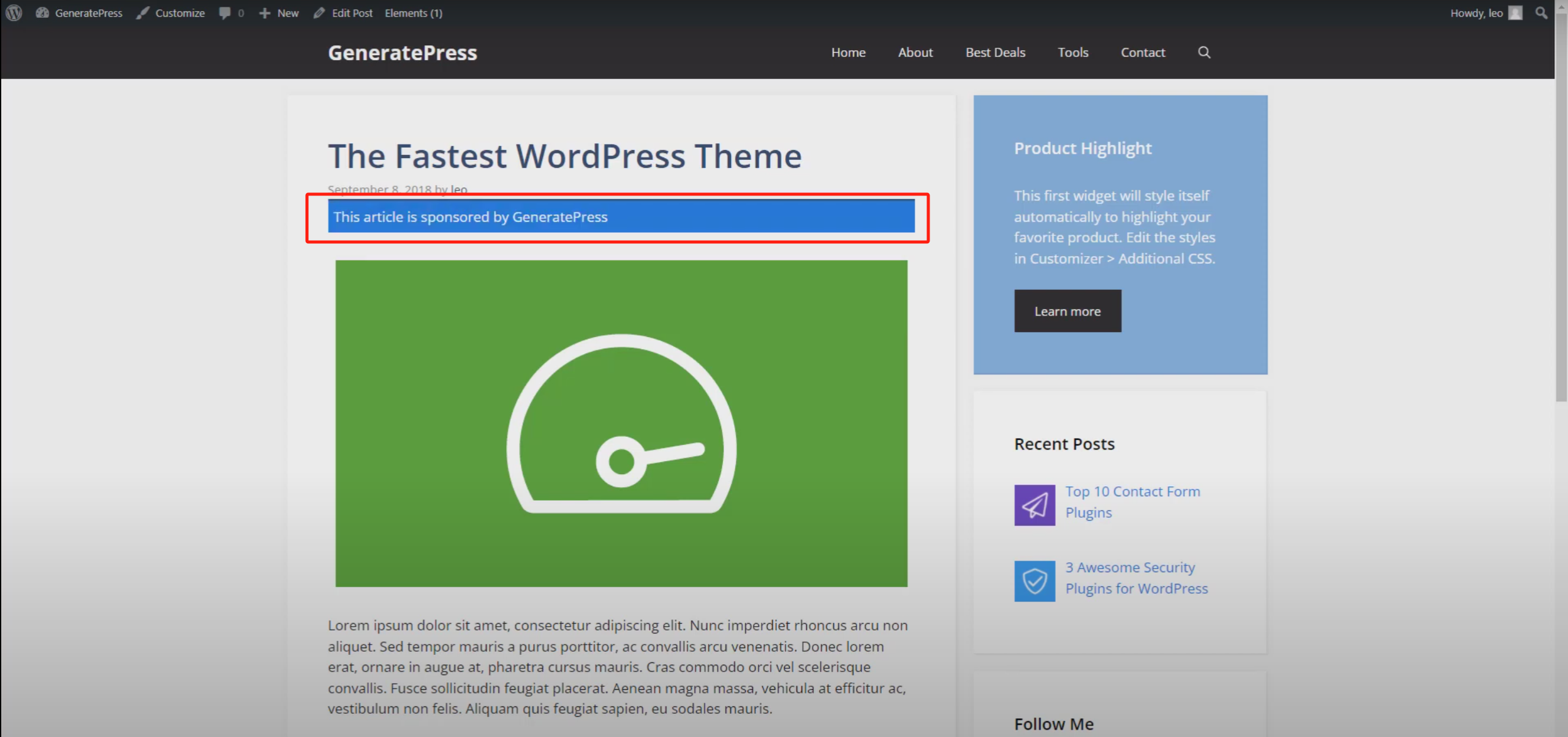 Imagen [11] - Guía completa para añadir mensajes de marketing de afiliación con GeneratePress en WordPress