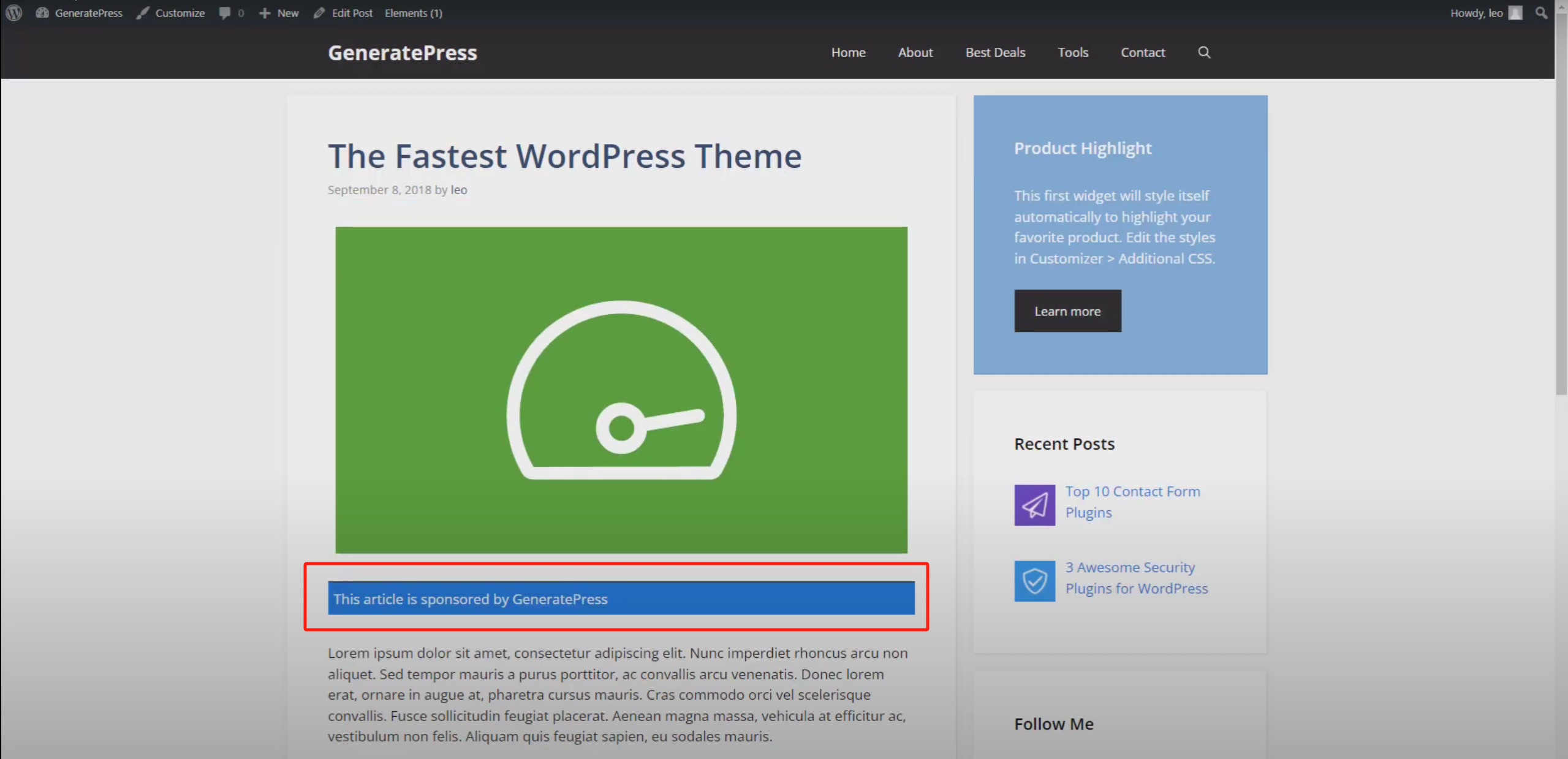 Imagen [13] - Guía completa para añadir mensajes de marketing de afiliación con GeneratePress en WordPress