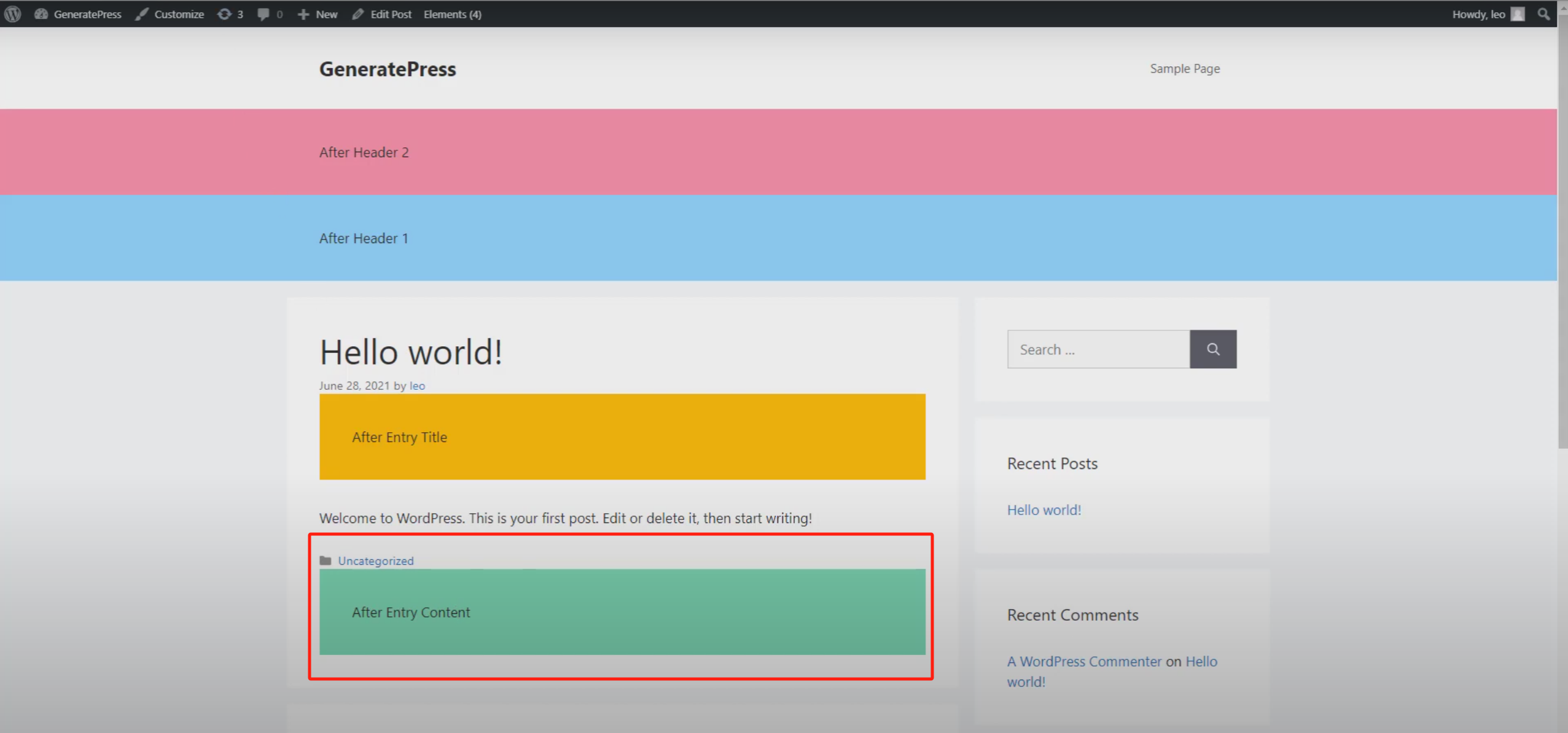 图片[12]-如何在 GeneratePress 中使用 Hook 优先级控制页面元素的显示顺序