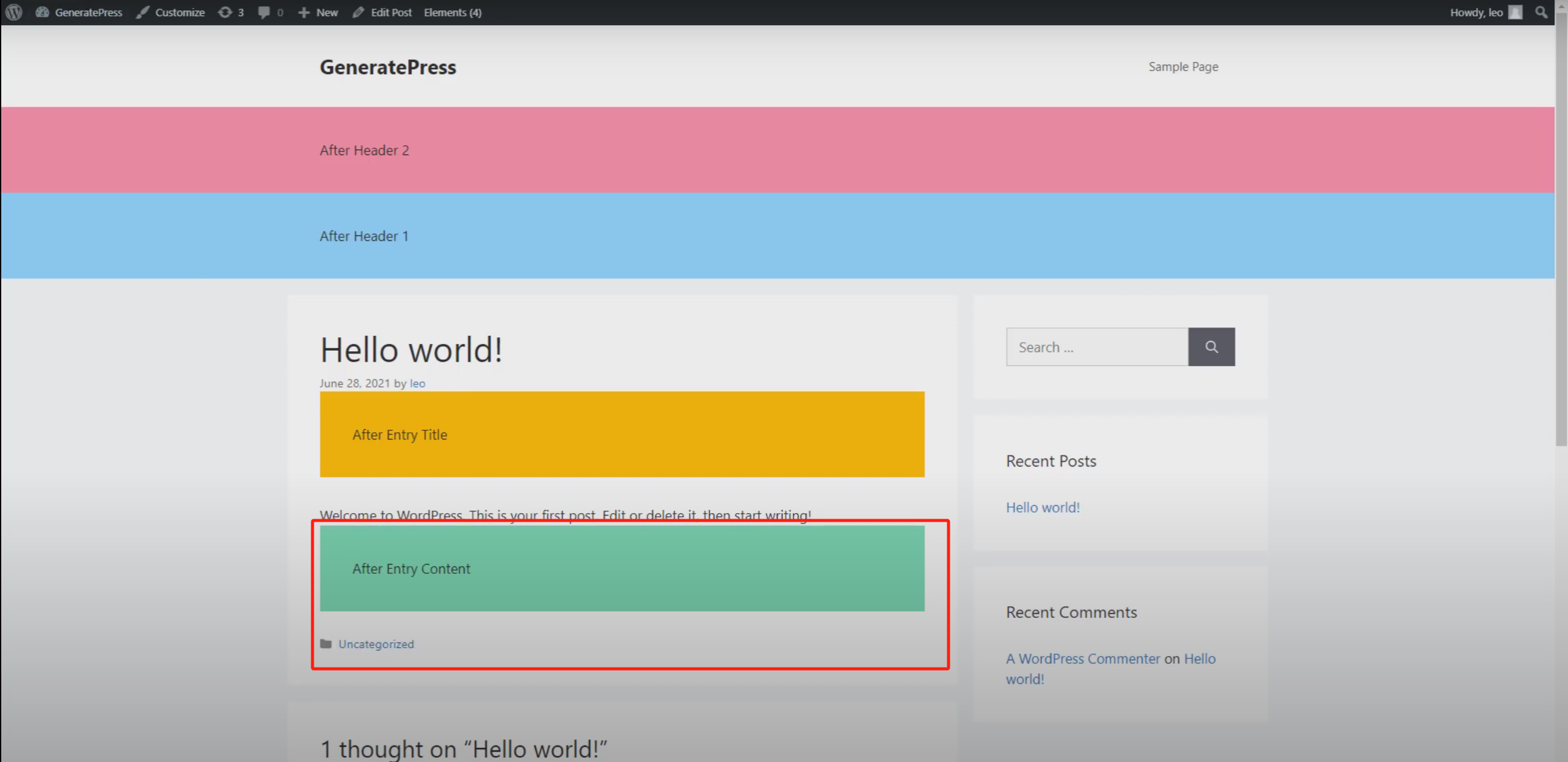 图片[15]-如何在 GeneratePress 中使用 Hook 优先级控制页面元素的显示顺序