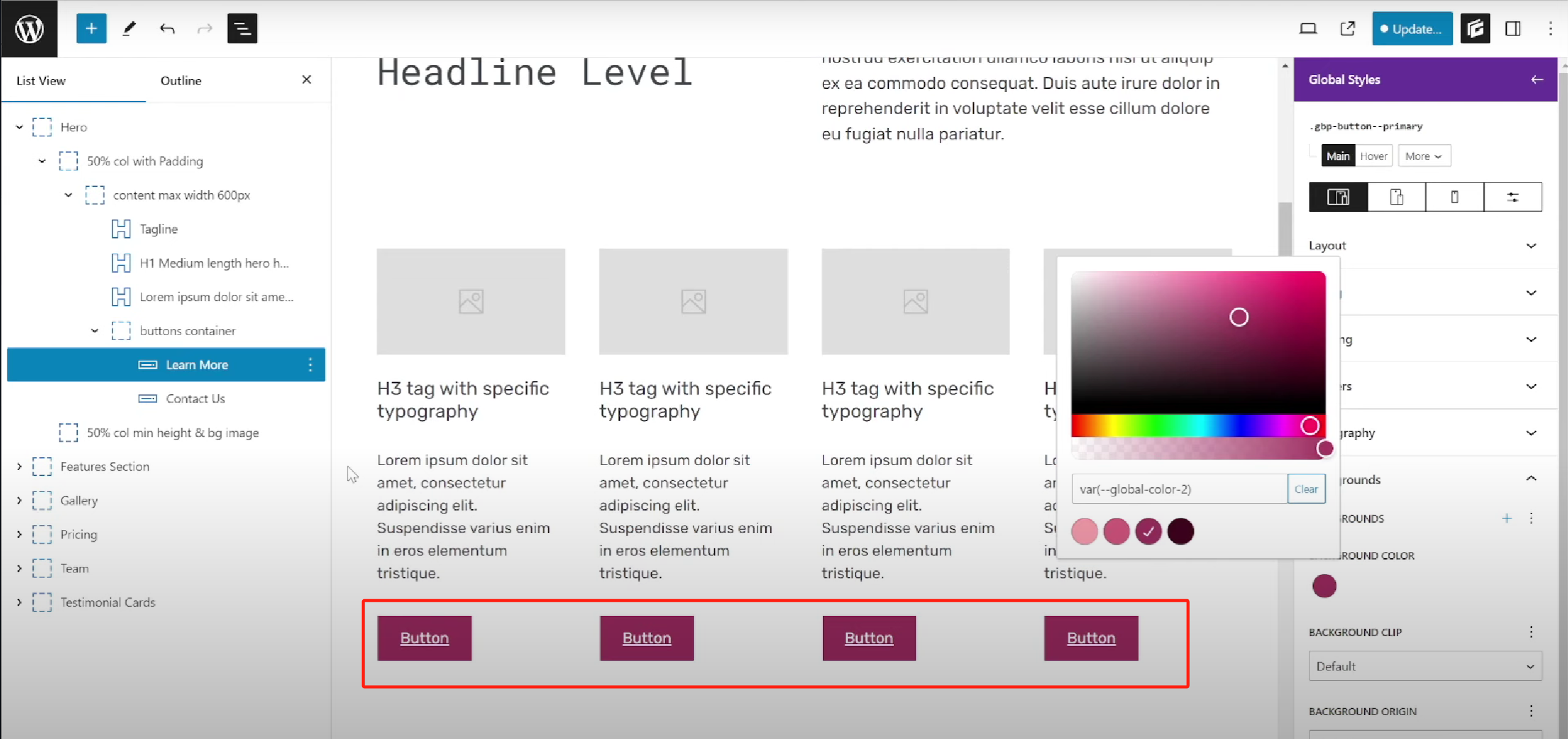 图片[5]-GenerateBlocks 样式自定义教程：字体、颜色、间距与布局统一设置