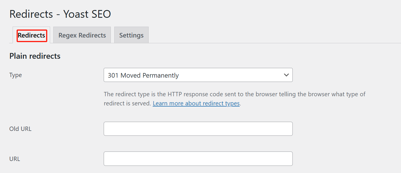 Yoast SEO Premium redirects