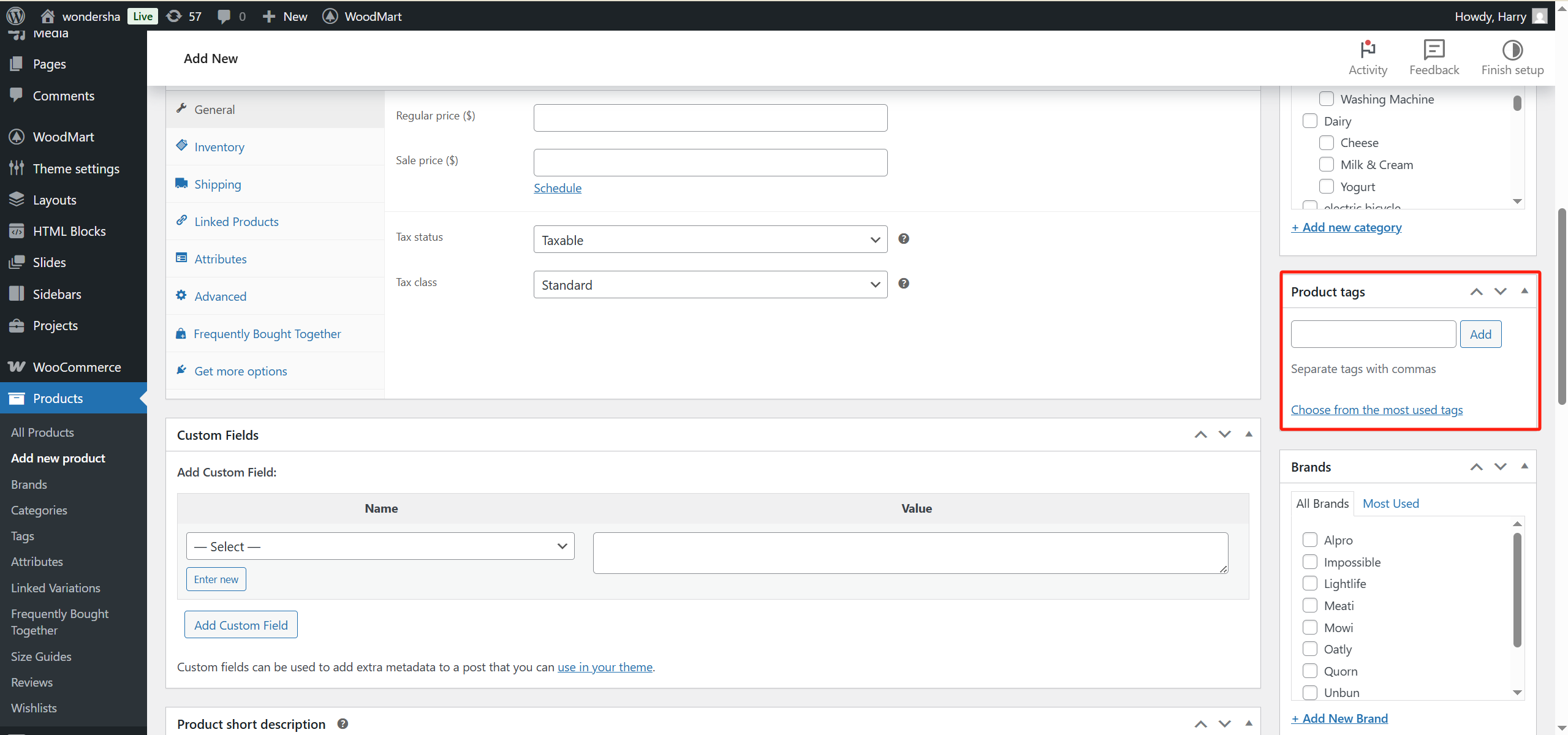 Image [8] - Flux complet de création d'une page produit WooCommerce avec WoodMart