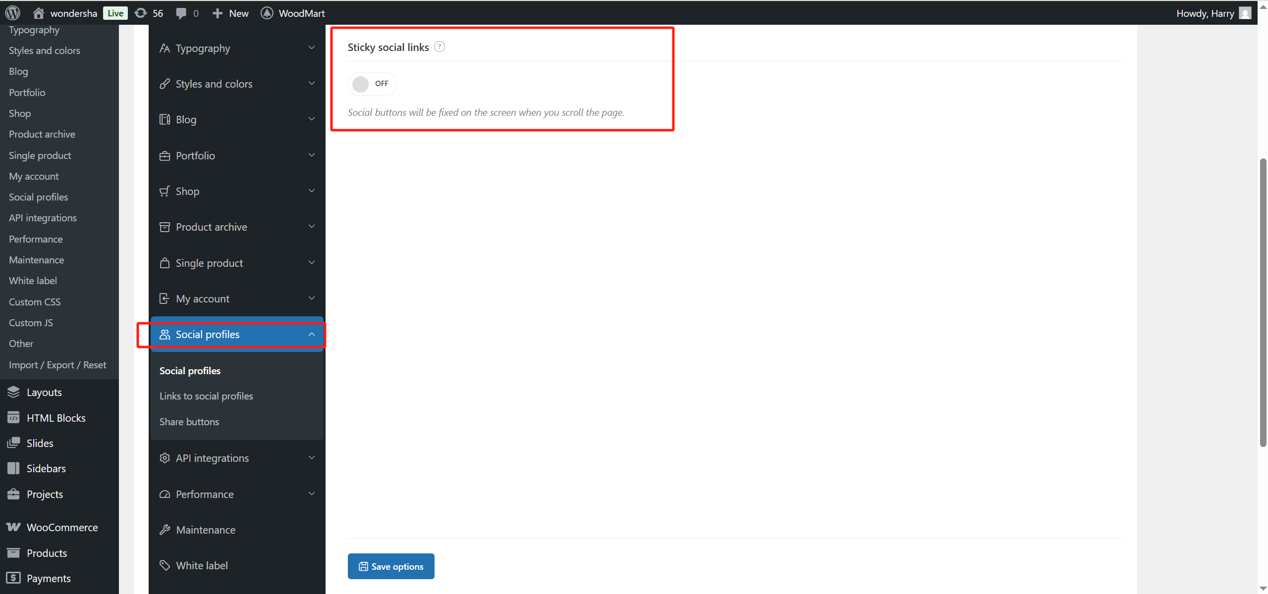 图片[3]-WordPress 中启用 WoodMart 粘性社交图标完整教学