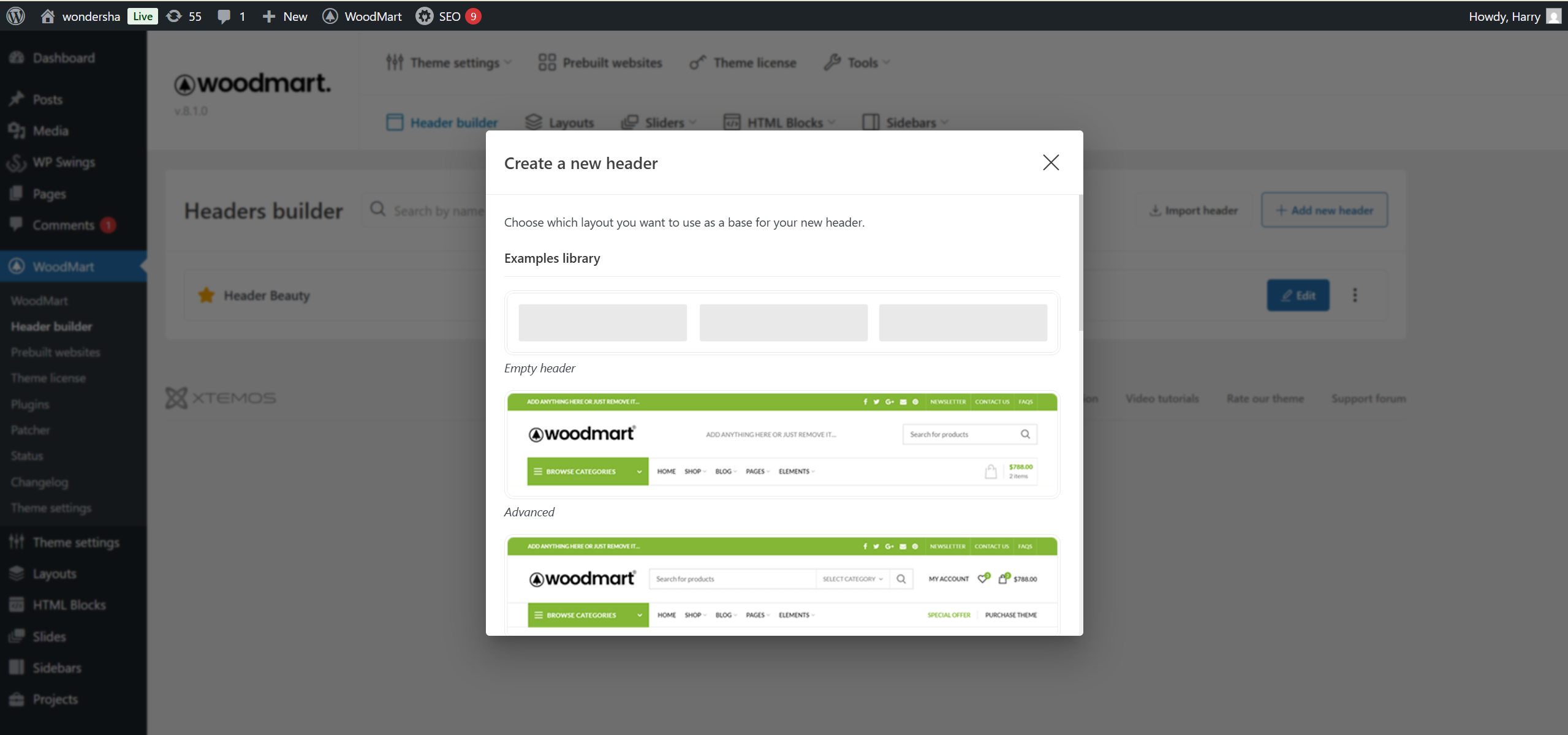 图片[3]-WoodMart Header Builder 教程：自定义页眉与页脚实用指南