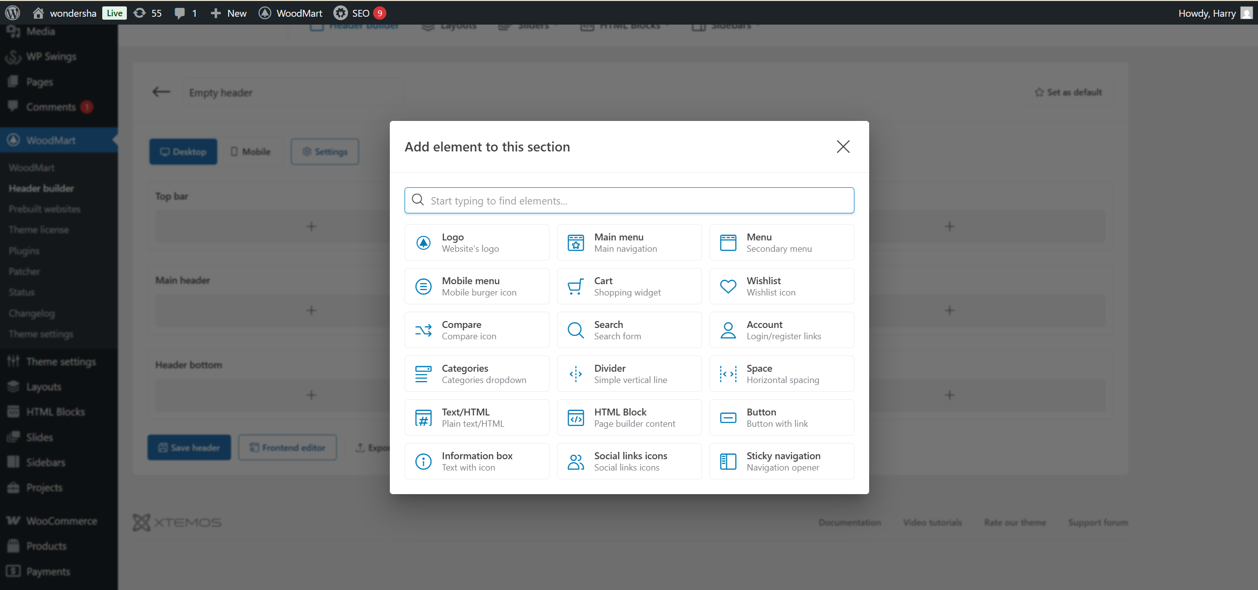 图片[5]-WoodMart Header Builder 教程：自定义页眉与页脚实用指南