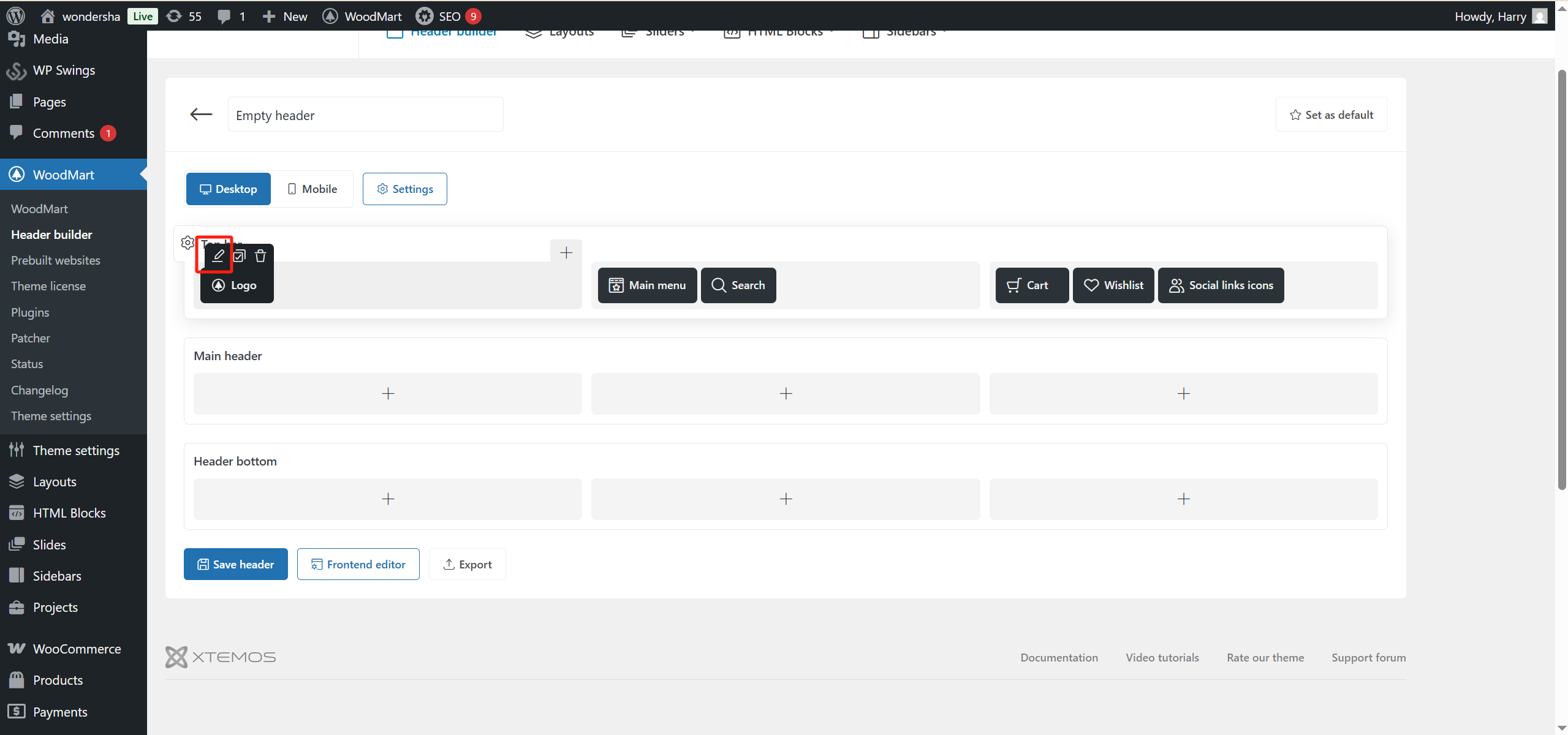 图片[8]-WoodMart Header Builder 教程：自定义页眉与页脚实用指南
