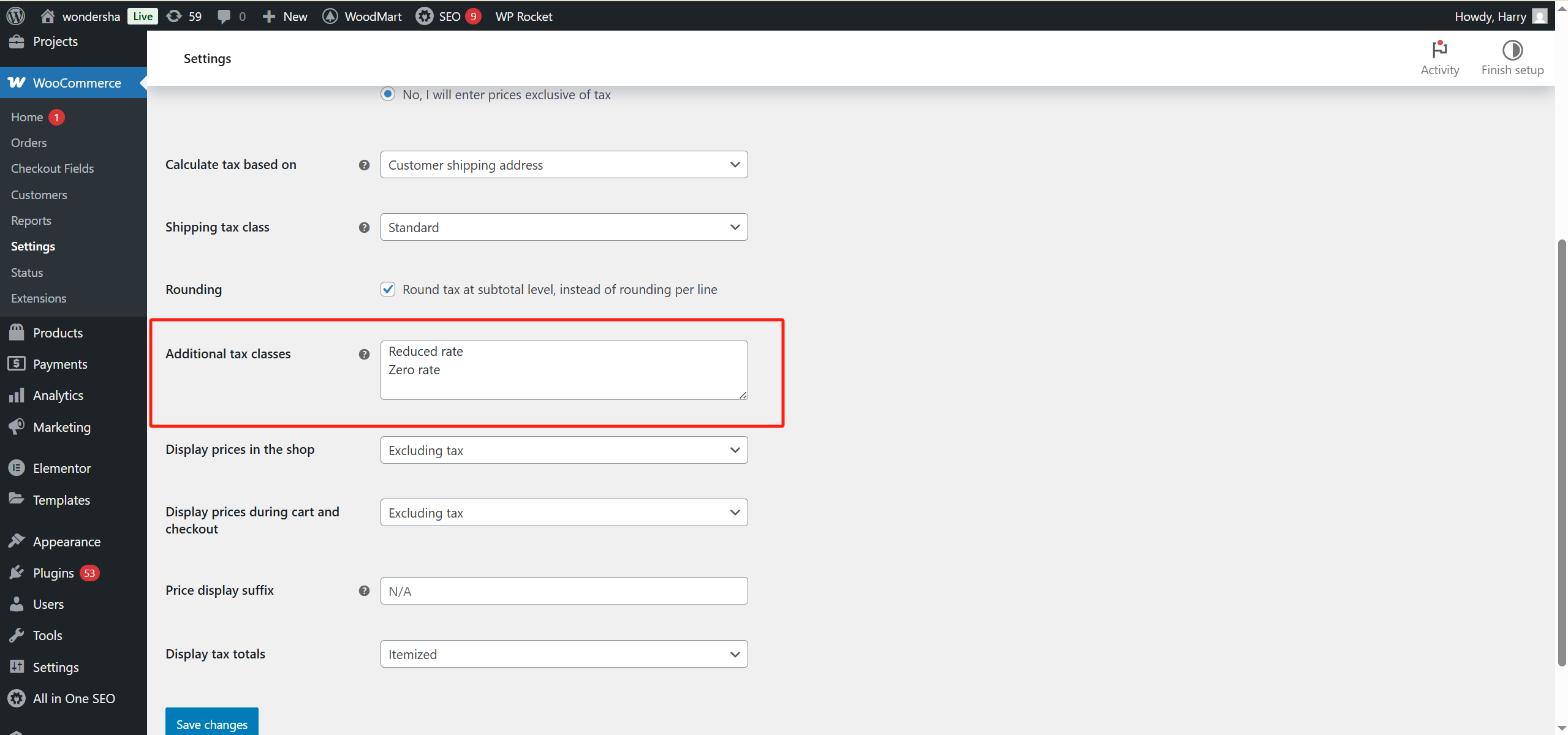 Imagen [6] - Guía de configuración de impuestos de WooCommerce: Precios, tipos impositivos y presentación en pocas palabras