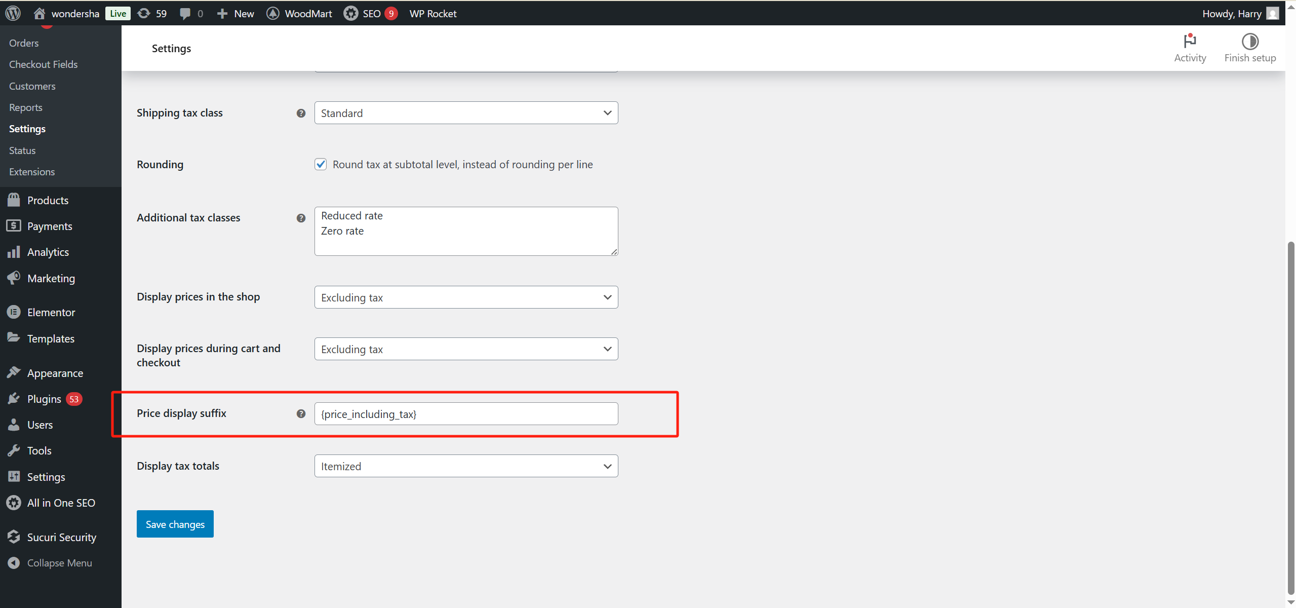 Imagen [8] - Guía de configuración de impuestos de WooCommerce: Precios, tipos impositivos y presentación en pocas palabras