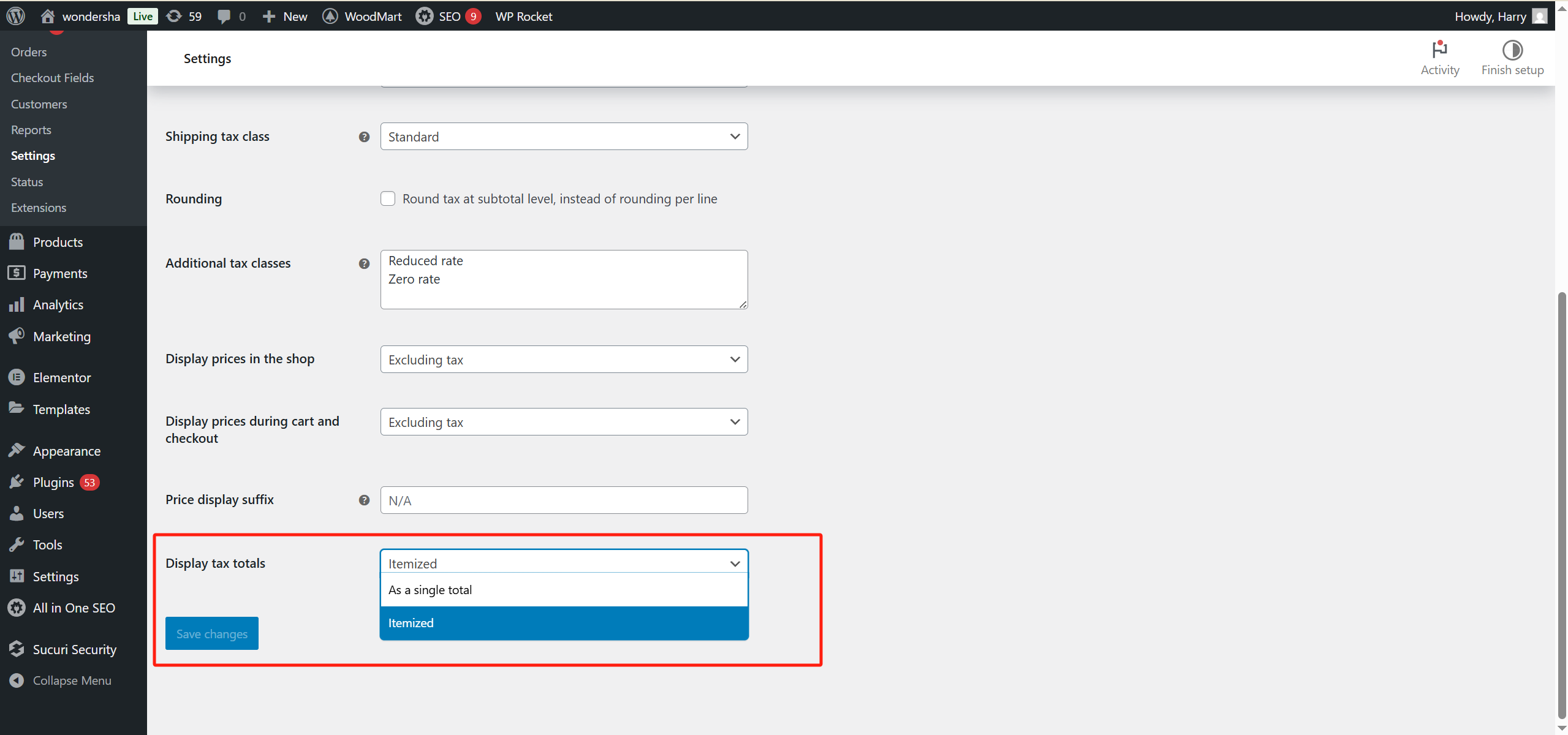 Imagen [12] - Guía de configuración de impuestos de WooCommerce: Precios, tipos impositivos y presentación en pocas palabras
