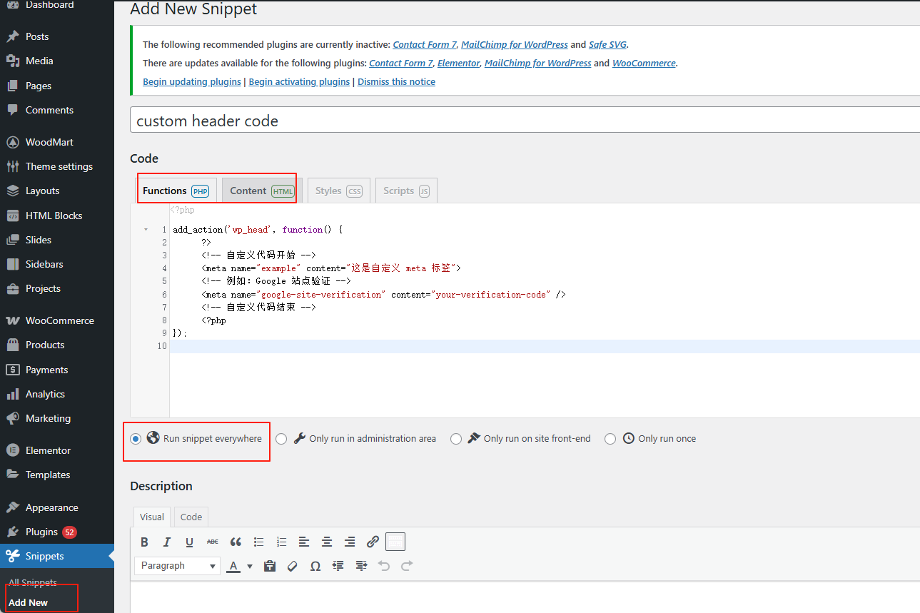 Image [6] - Complete method of inserting GA in WoodMart with Facebook Pixel