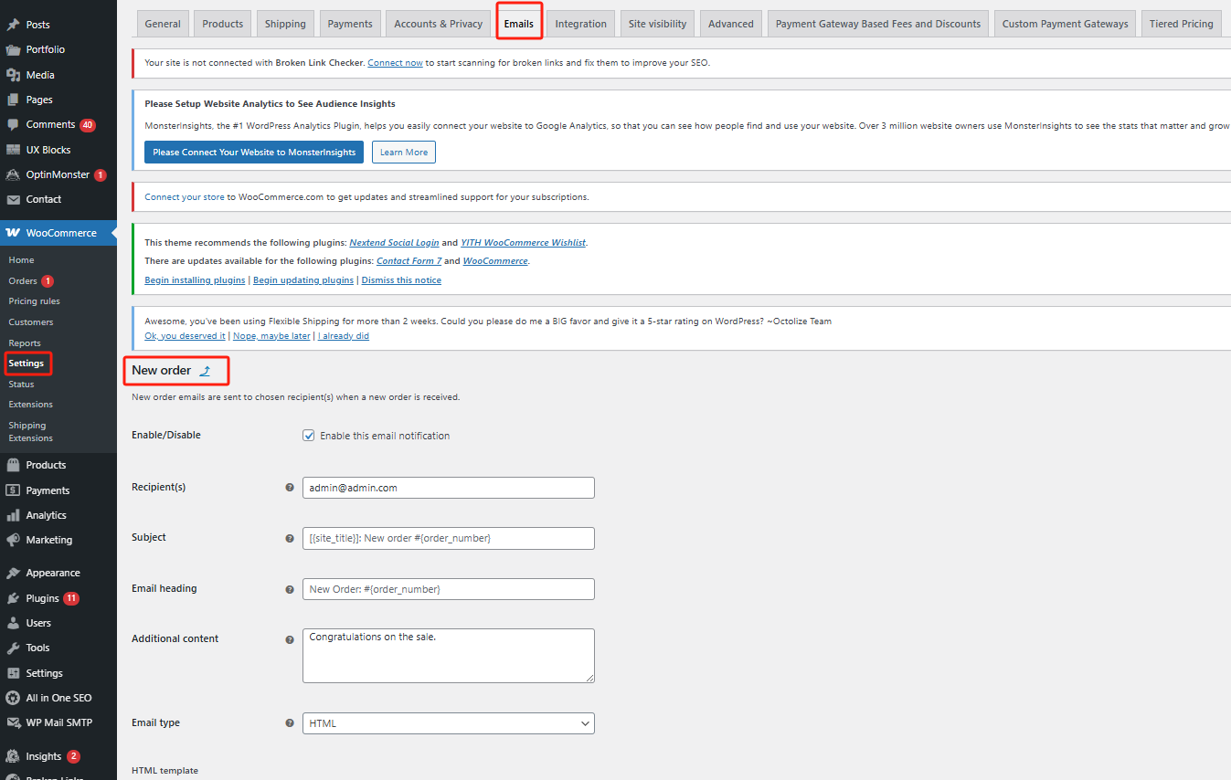 图片[4]-WooCommerce如何激活并设置电子邮件通知功能