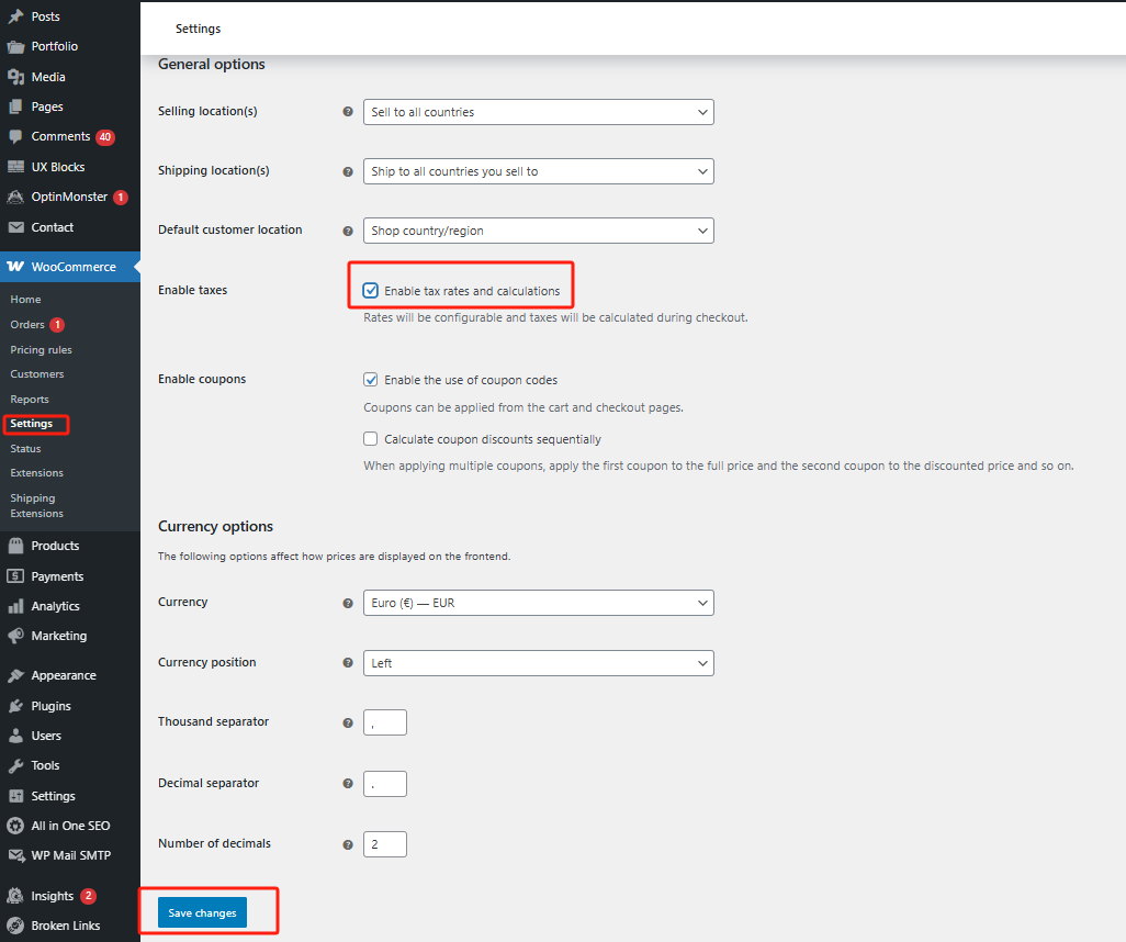 图片[2]-WooCommerce如何激活税率与运费设置